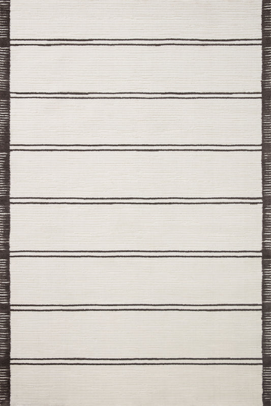 Magnolia Home Logan LOG-02 White Mocha Transitional Power Loomed Rug