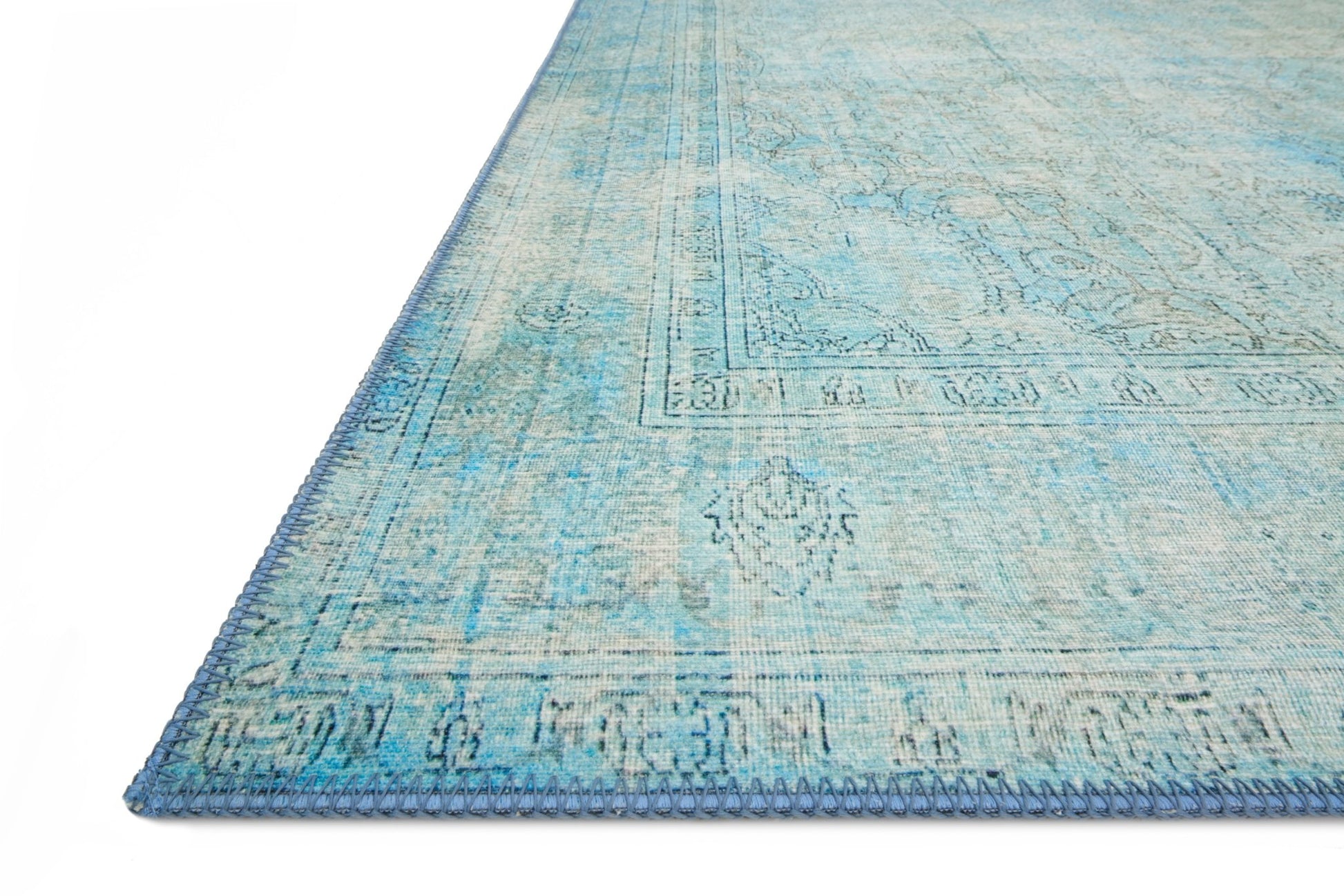 Loloi II Loren LQ - 08 Aqua Transitional Power Loomed Rug - Rugs - Loloi II - Atlanta Designer Rugs