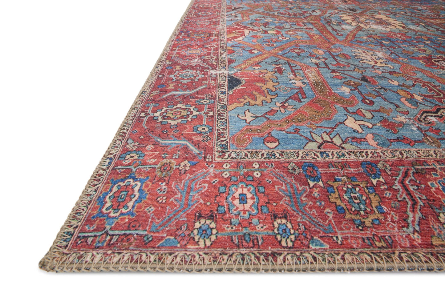 Loloi II Loren LQ - 10 Blue Red Transitional Power Loomed Rug - Rugs - Loloi II - Atlanta Designer Rugs