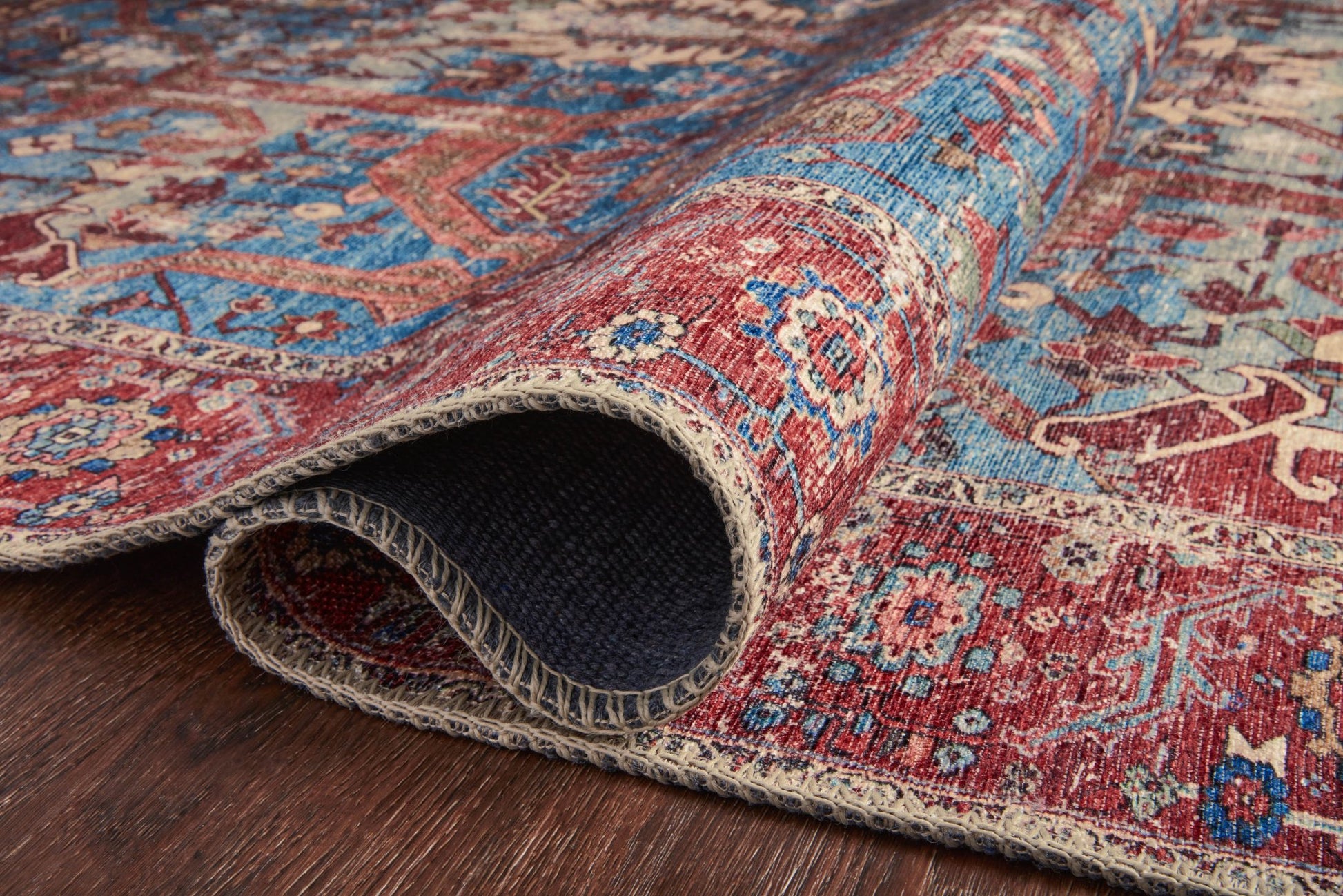 Loloi II Loren LQ - 10 Blue Red Transitional Power Loomed Rug - Rugs - Loloi II - Atlanta Designer Rugs