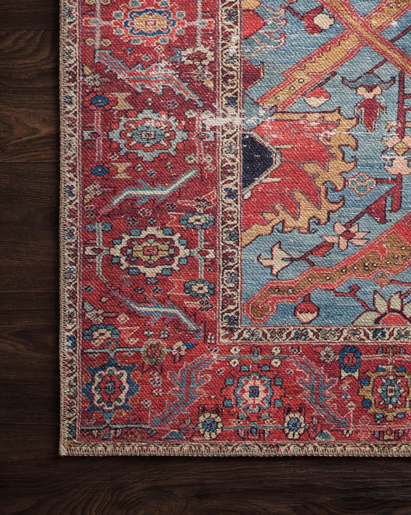 Loloi II Loren LQ - 10 Blue Red Transitional Power Loomed Rug - Rugs - Loloi II - Atlanta Designer Rugs