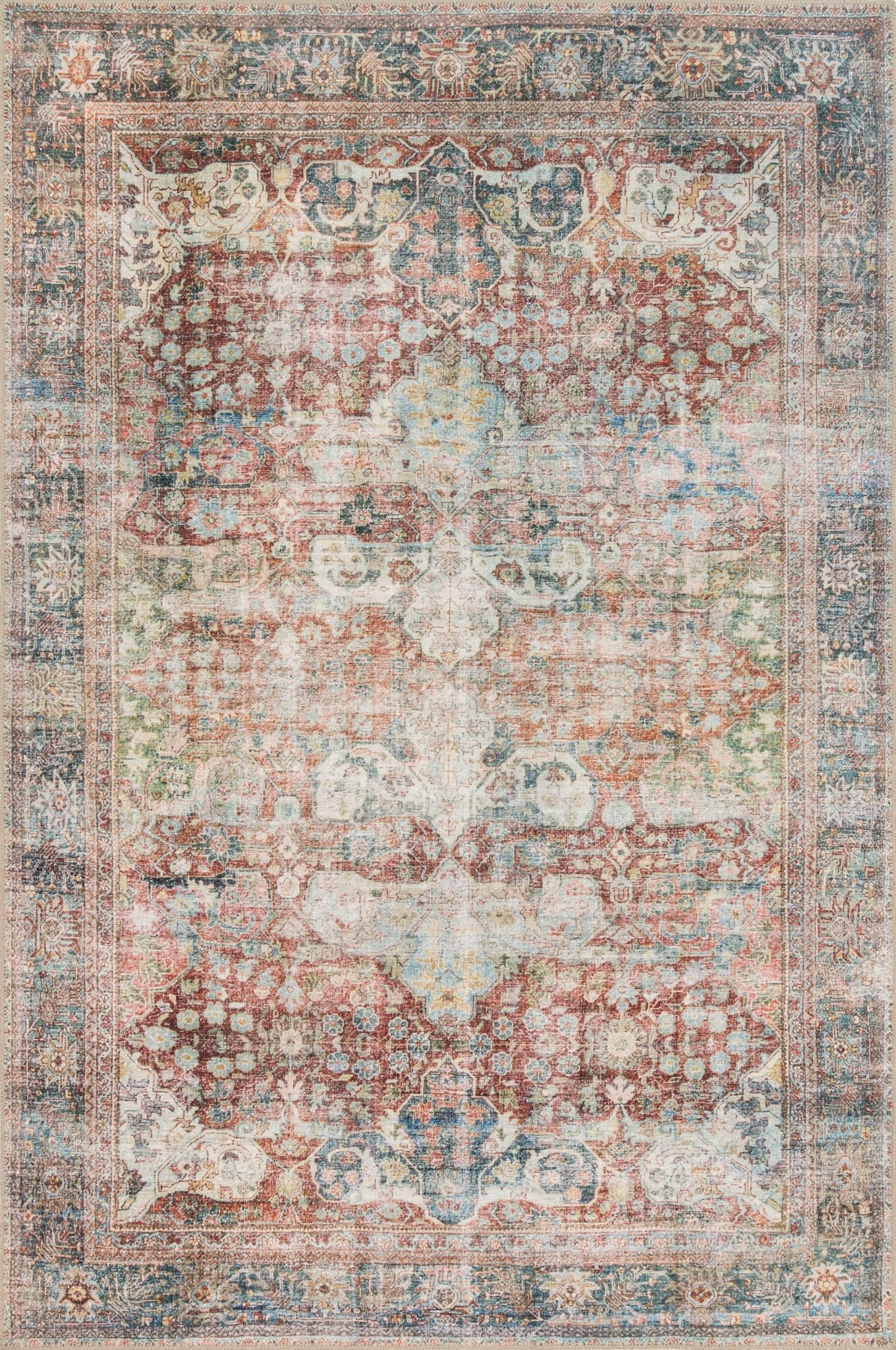 Loloi II Loren LQ - 14 Brick Multi Transitional Power Loomed Rug - Rugs - Loloi II - Atlanta Designer Rugs