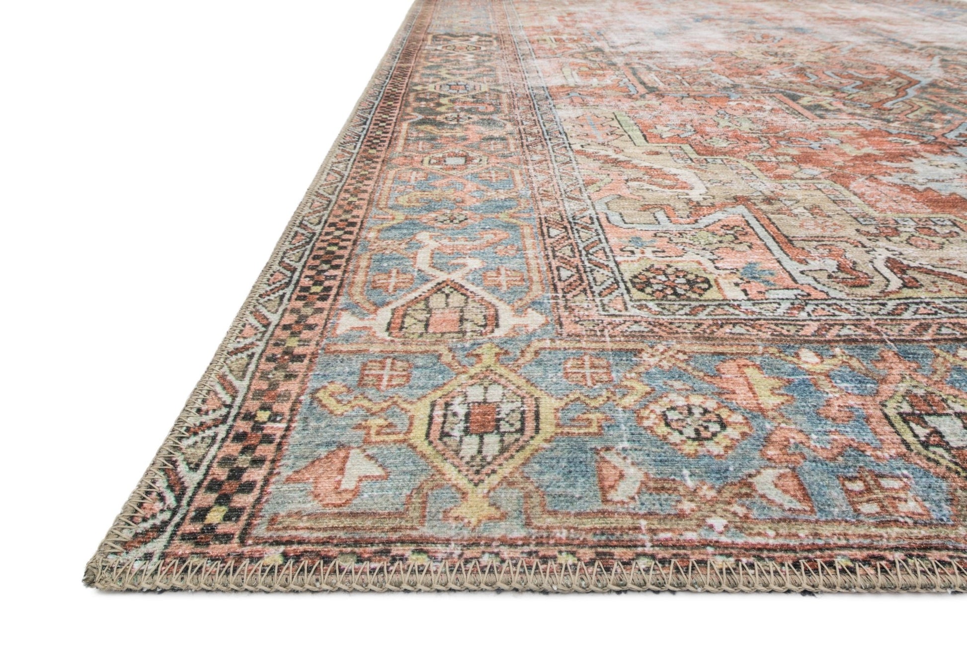 Loloi II Loren LQ - 15 Terracotta Sky Transitional Power Loomed Rug - Rugs - Loloi II - Atlanta Designer Rugs