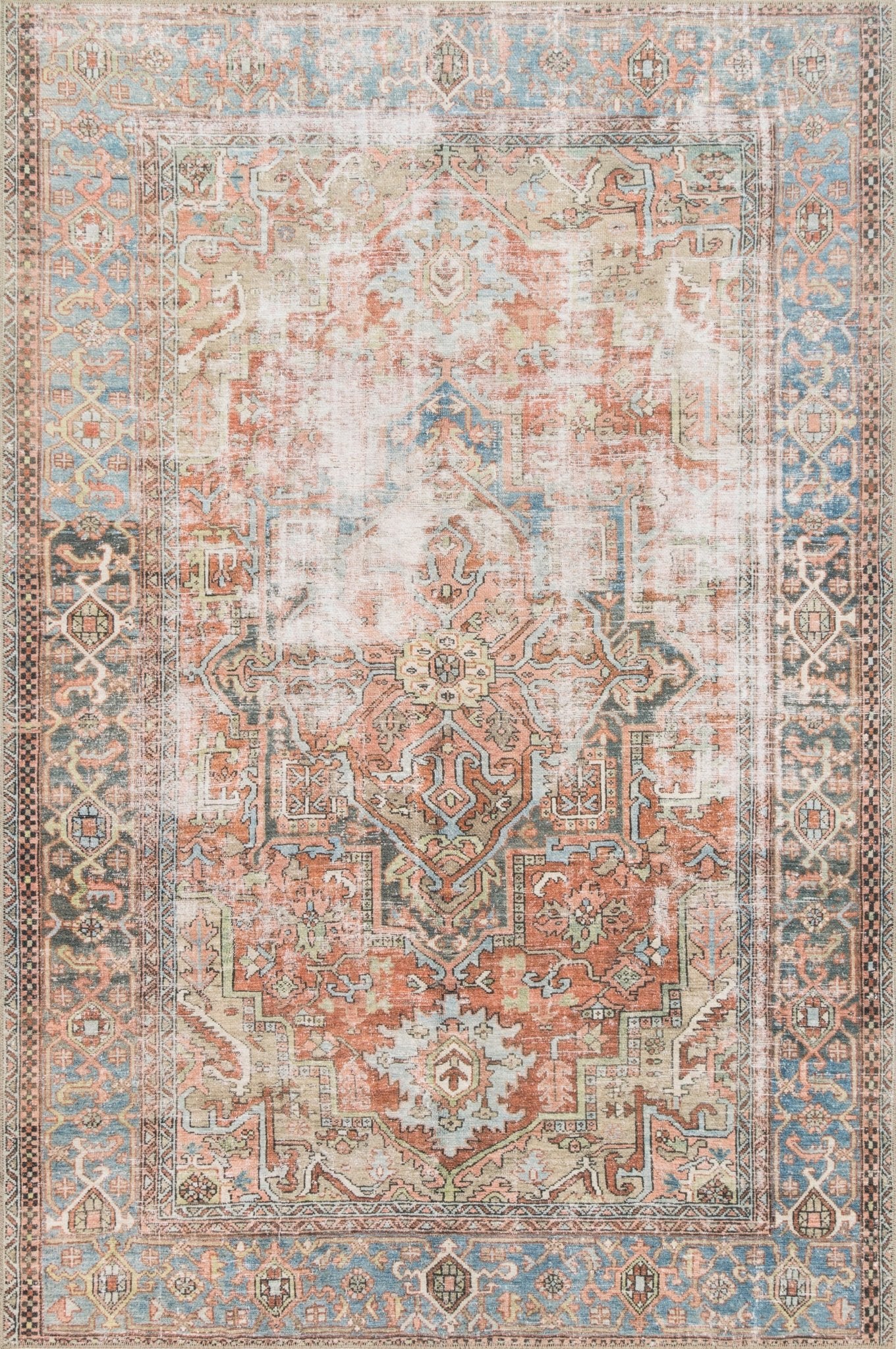 Loloi II Loren LQ - 15 Terracotta Sky Transitional Power Loomed Rug - Rugs - Loloi II - Atlanta Designer Rugs