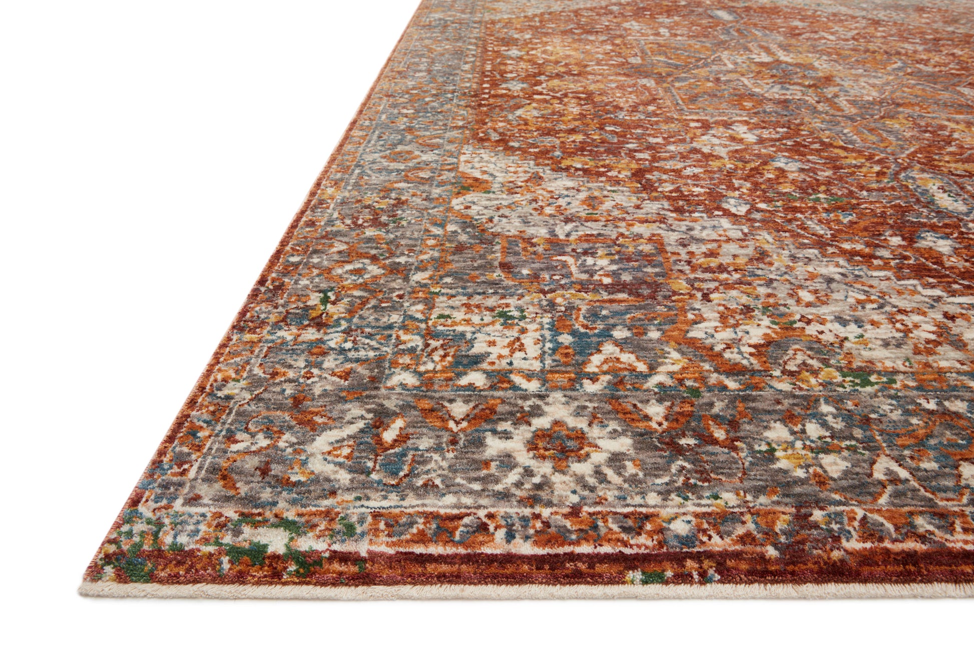 Loloi Lourdes LOU-02 Rust Multi Traditional Power Loomed Rug