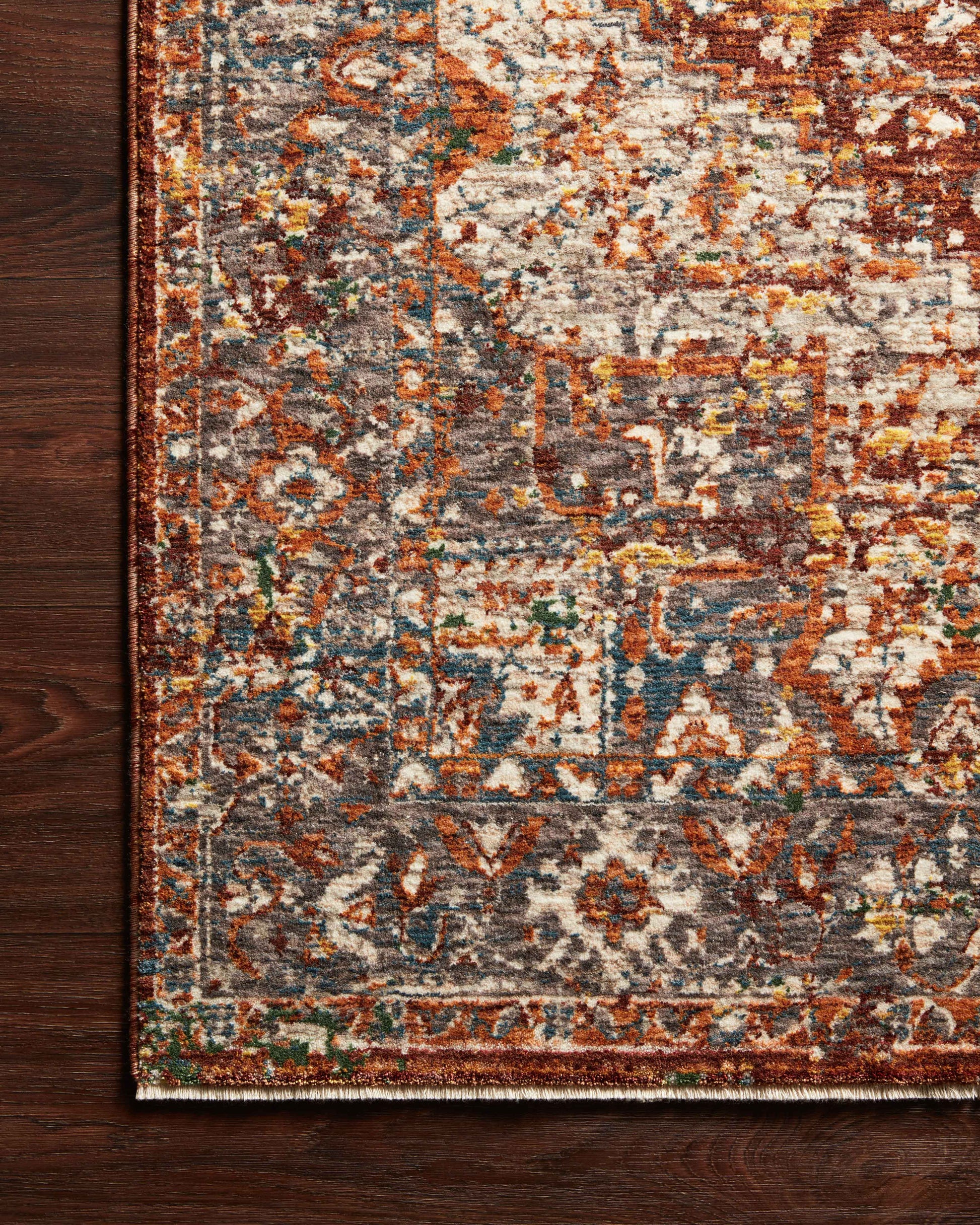 Loloi Lourdes LOU-02 Rust Multi Traditional Power Loomed Rug