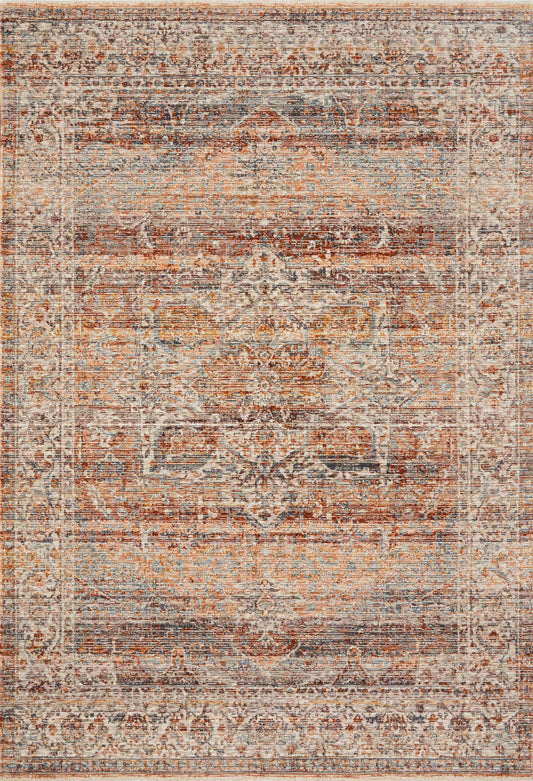 Loloi Lourdes LOU-07 Tangerine Ocean Traditional Power Loomed Rug