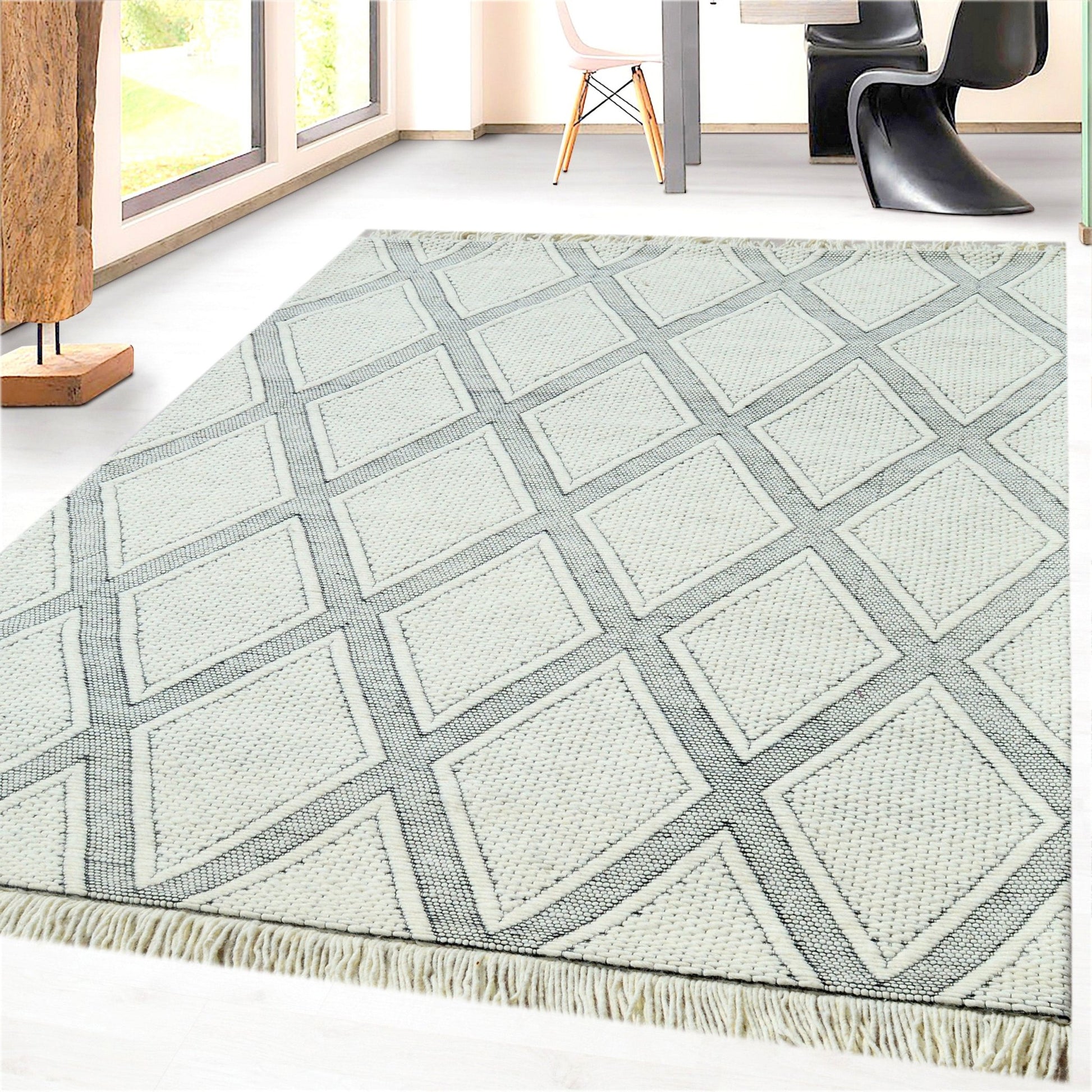 Dynamic Rugs Lola 2121 Ivory Charcoal Modern Handmade Rug - Rugs - Dynamic Rugs - Atlanta Designer Rugs