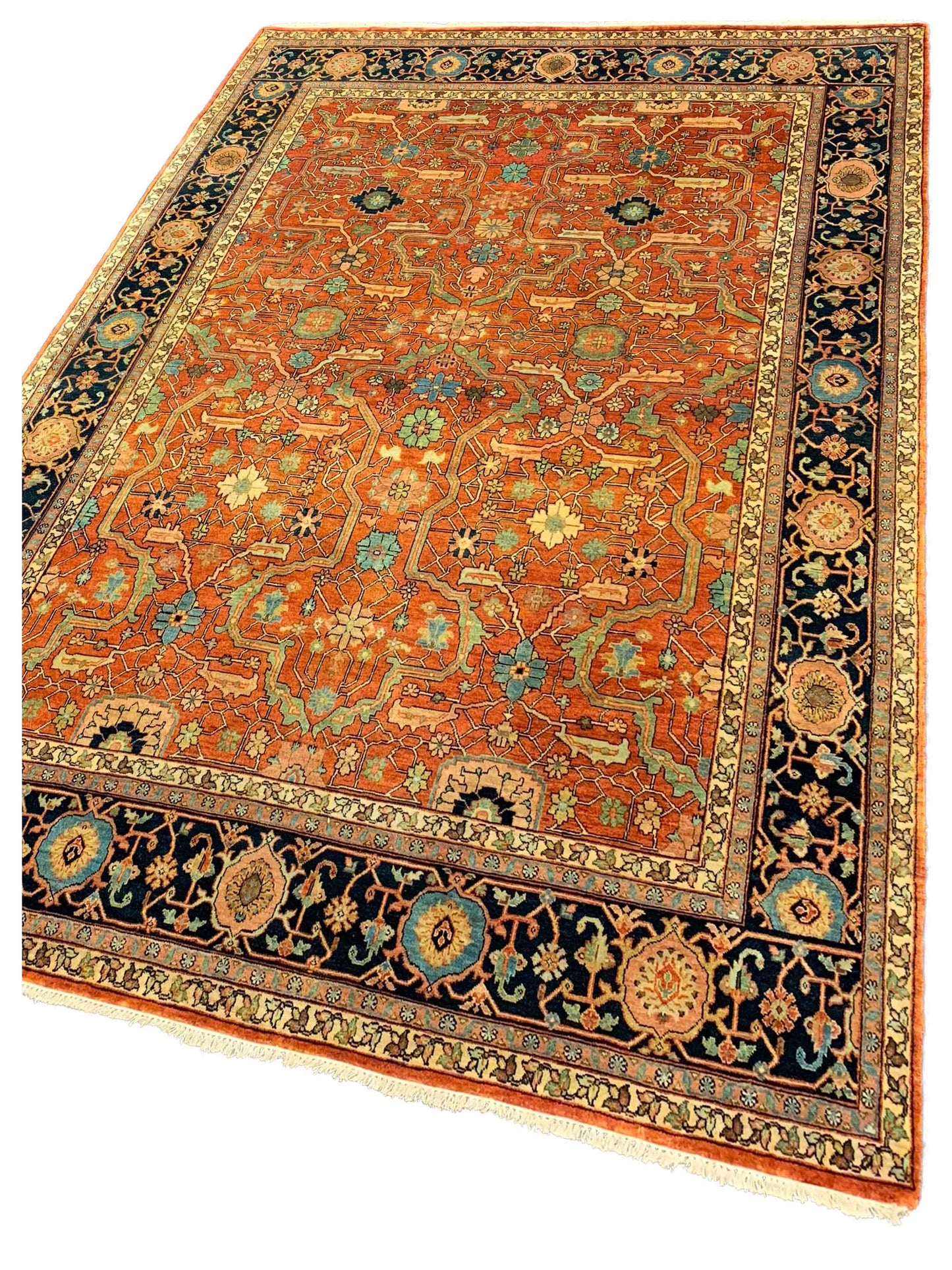 Artisan Gwyneth Rust Blue Traditional Knotted Rug - Rugs - Artisan - Atlanta Designer Rugs