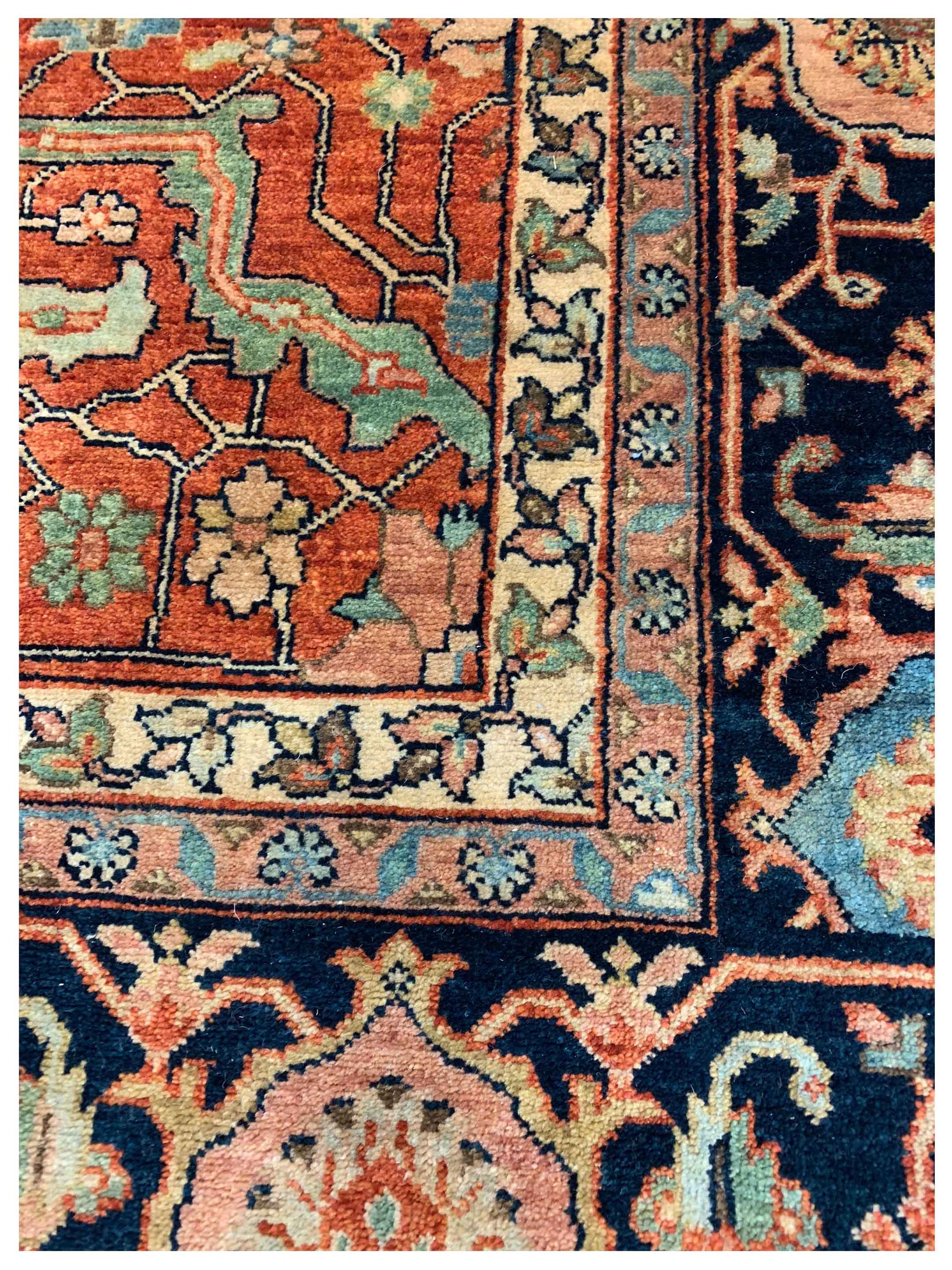 Artisan Gwyneth Rust Blue Traditional Knotted Rug - Rugs - Artisan - Atlanta Designer Rugs