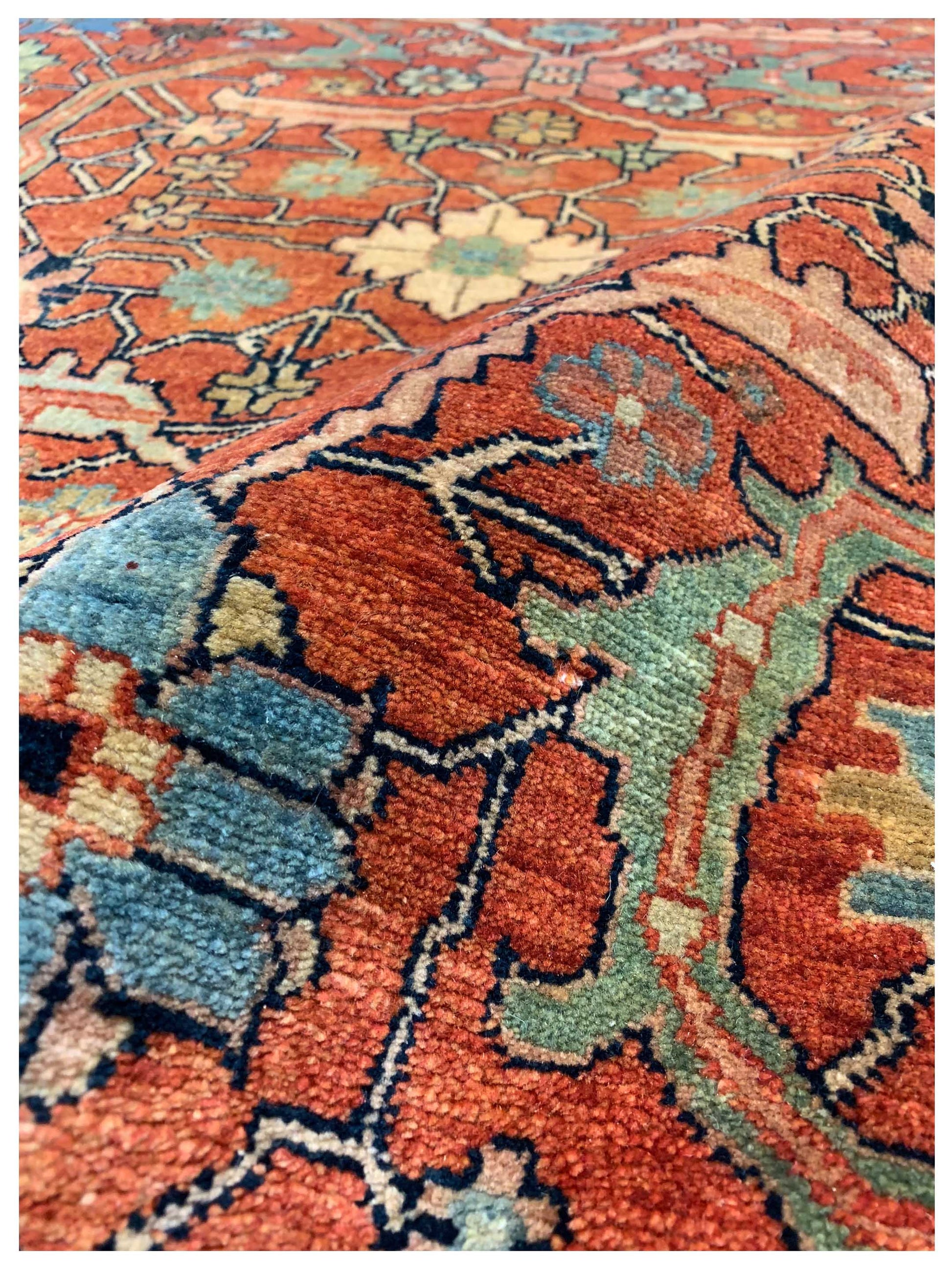 Artisan Gwyneth Rust Blue Traditional Knotted Rug - Rugs - Artisan - Atlanta Designer Rugs