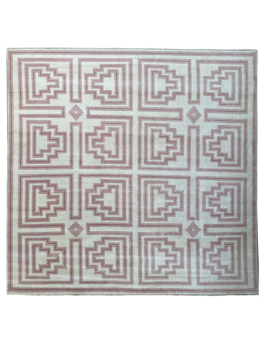 Artisan Blossom - 2 Pink White Modern Knotted Rug - Rugs - Artisan - Atlanta Designer Rugs