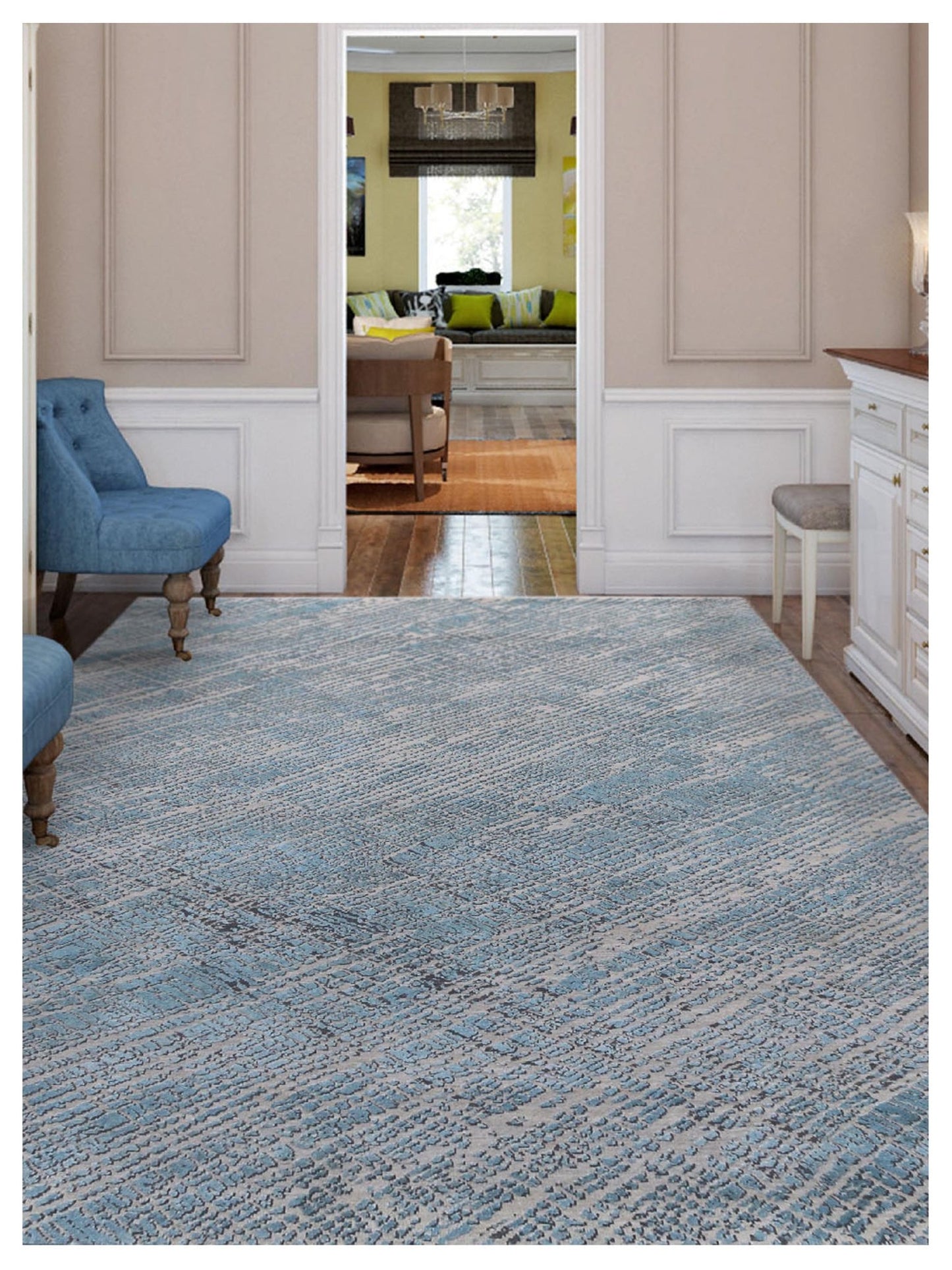 Limited MELBOURNE ME - 260 BLUE Transitional Knotted Rug - Rugs - Limited - Atlanta Designer Rugs