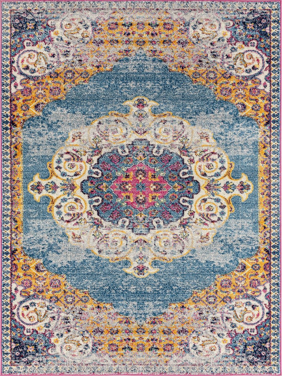 Limited Grace GE - 351 BLUE ORANGE Traditional Machinemade Rug - Rugs - Limited - Atlanta Designer Rugs