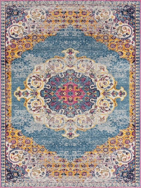 Limited Grace GE - 351 BLUE ORANGE Traditional Machinemade Rug - Rugs - Limited - Atlanta Designer Rugs