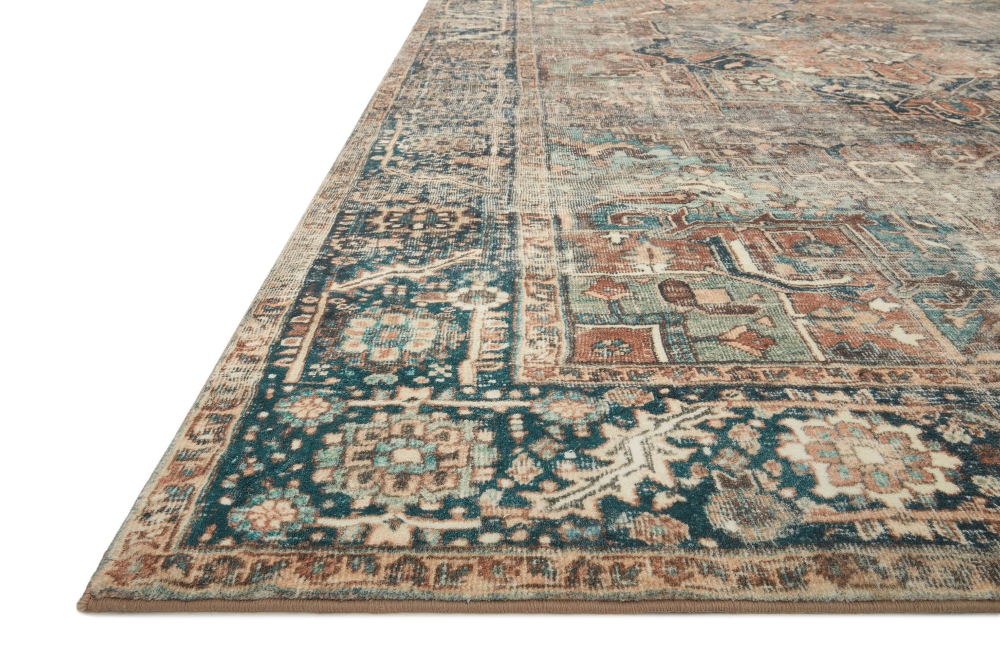 Loloi II Margot MAT - 02 Terracotta Lagoon Traditional Power Loomed Rug - Rugs - Loloi II - Atlanta Designer Rugs