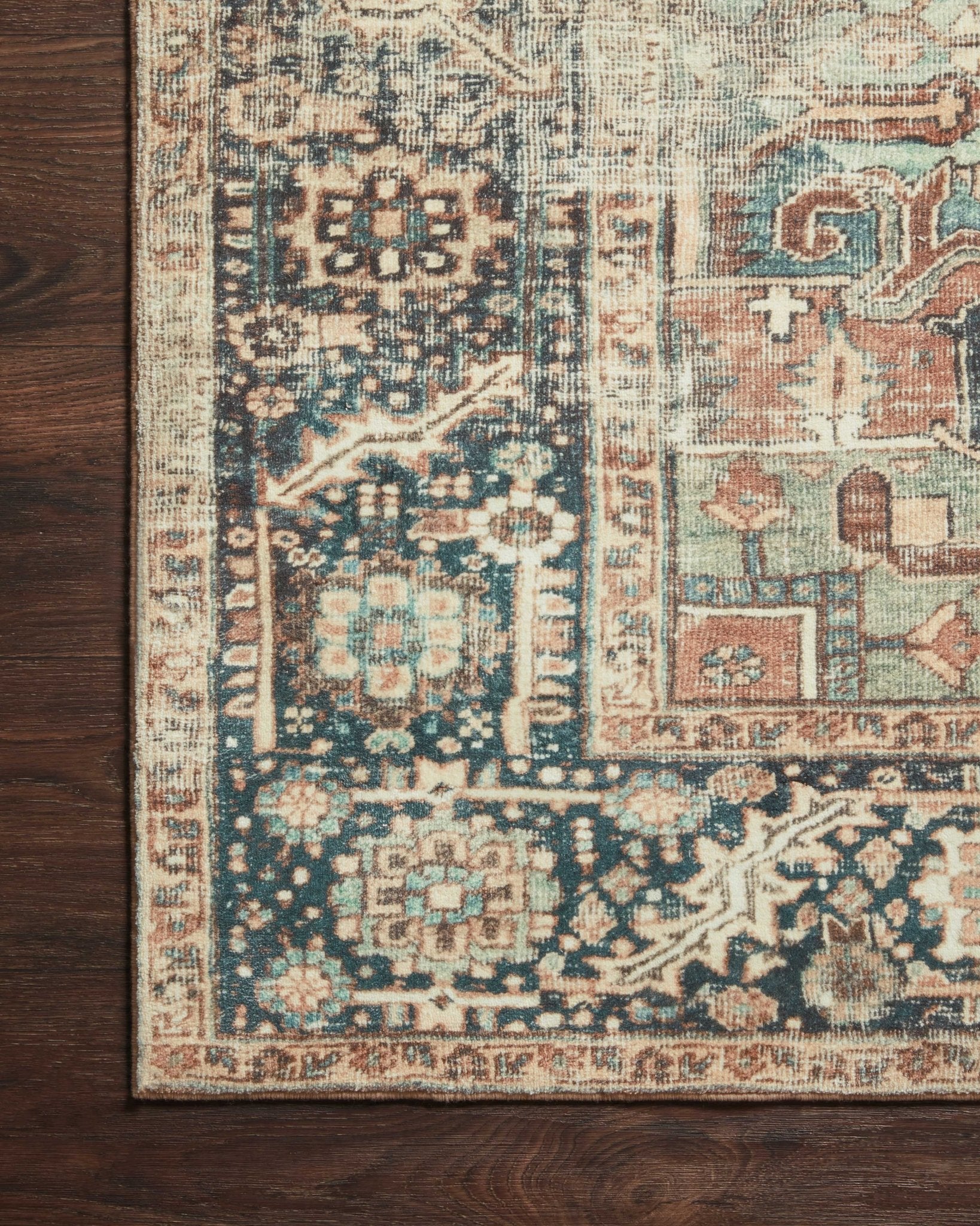 Loloi II Margot MAT - 02 Terracotta Lagoon Traditional Power Loomed Rug - Rugs - Loloi II - Atlanta Designer Rugs