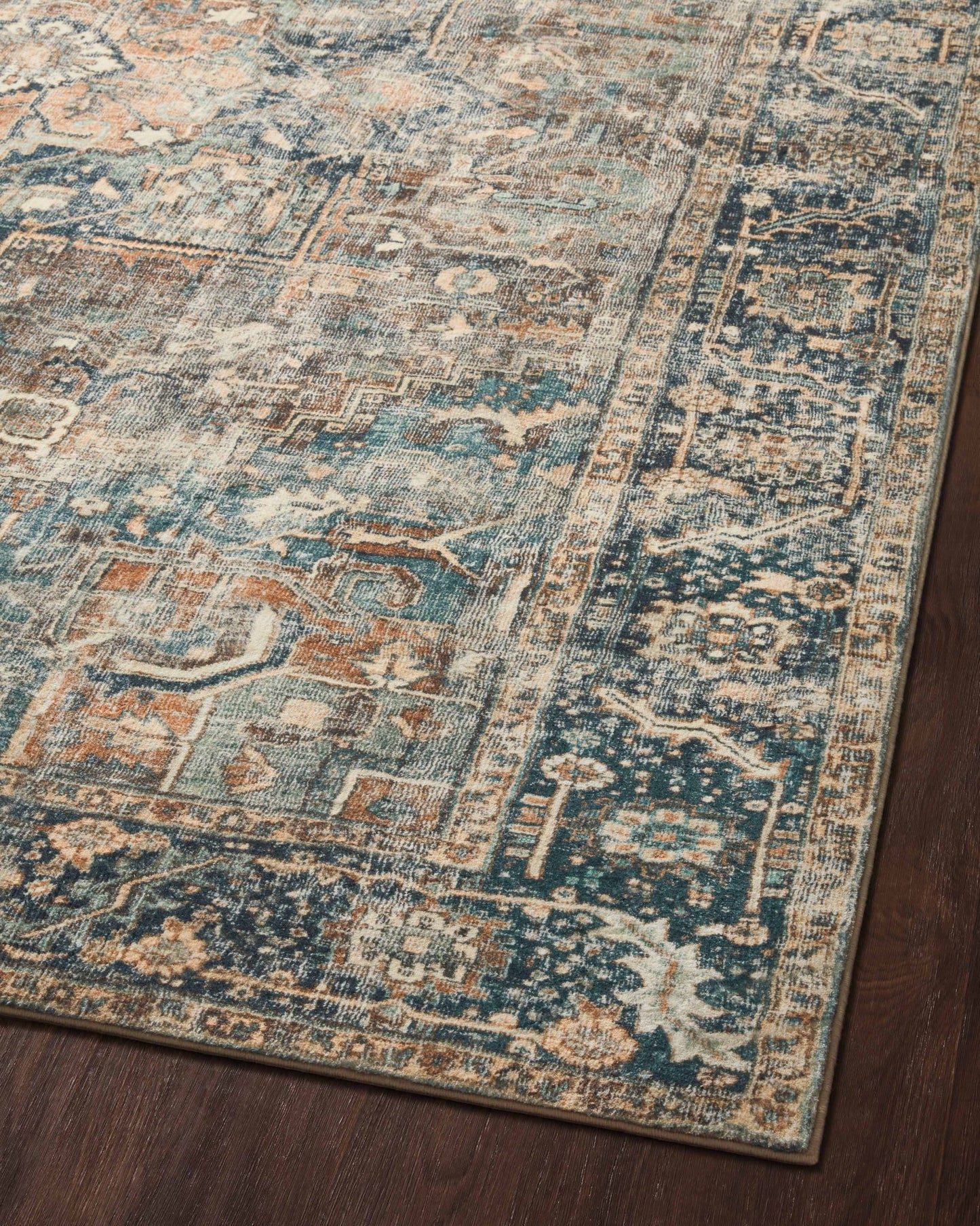 Loloi II Margot MAT - 02 Terracotta Lagoon Traditional Power Loomed Rug - Rugs - Loloi II - Atlanta Designer Rugs