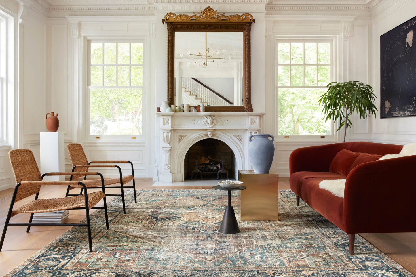 Loloi II Margot MAT - 02 Terracotta Lagoon Traditional Power Loomed Rug - Rugs - Loloi II - Atlanta Designer Rugs