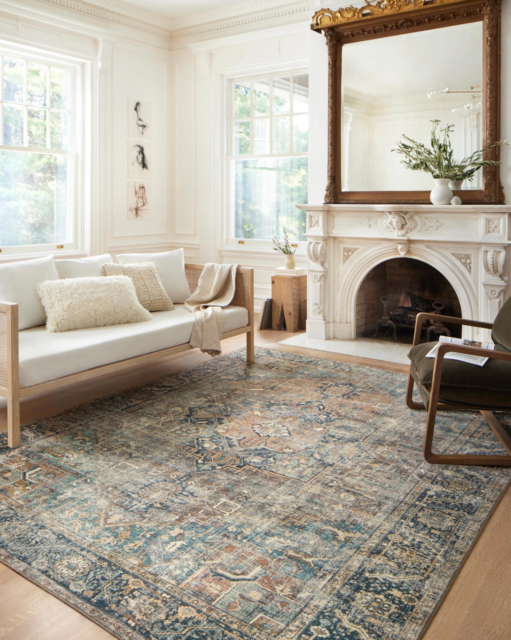 Loloi II Margot MAT - 02 Terracotta Lagoon Traditional Power Loomed Rug - Rugs - Loloi II - Atlanta Designer Rugs