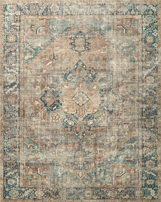 Loloi II Margot MAT - 02 Terracotta Lagoon Traditional Power Loomed Rug - Rugs - Loloi II - Atlanta Designer Rugs