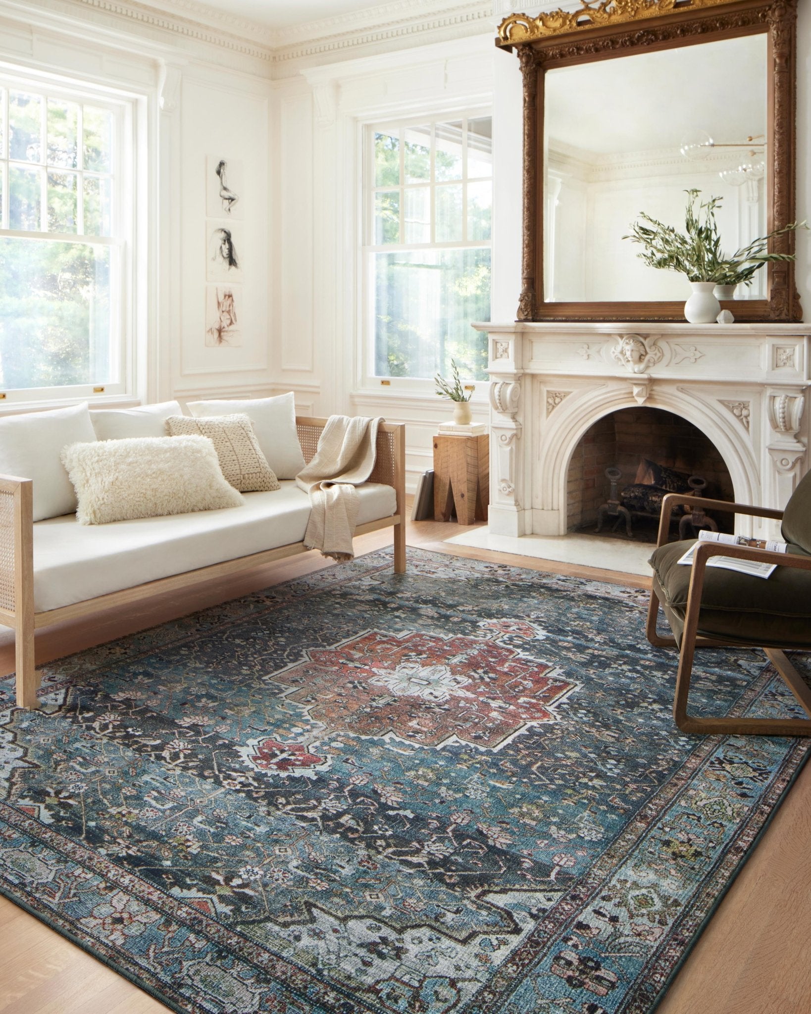 Loloi II Margot MAT - 05 Ocean Brick Traditional Power Loomed Rug - Rugs - Loloi II - Atlanta Designer Rugs