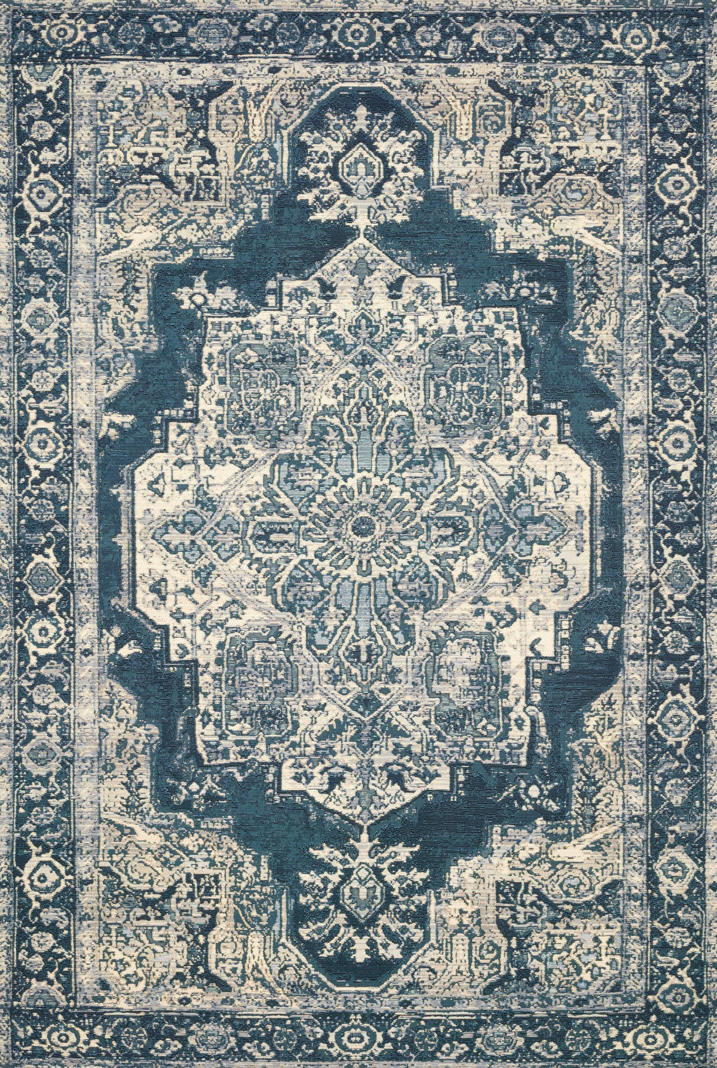 Loloi Mika MIK-01 Dk Blue Dk Blue Indoor/Outdoor Power Loomed Rug