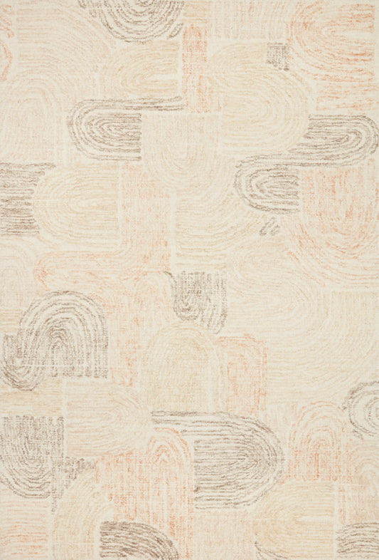 Loloi MILO MLO-02 Peach Pebble Contemporary Hand Tufted Rug