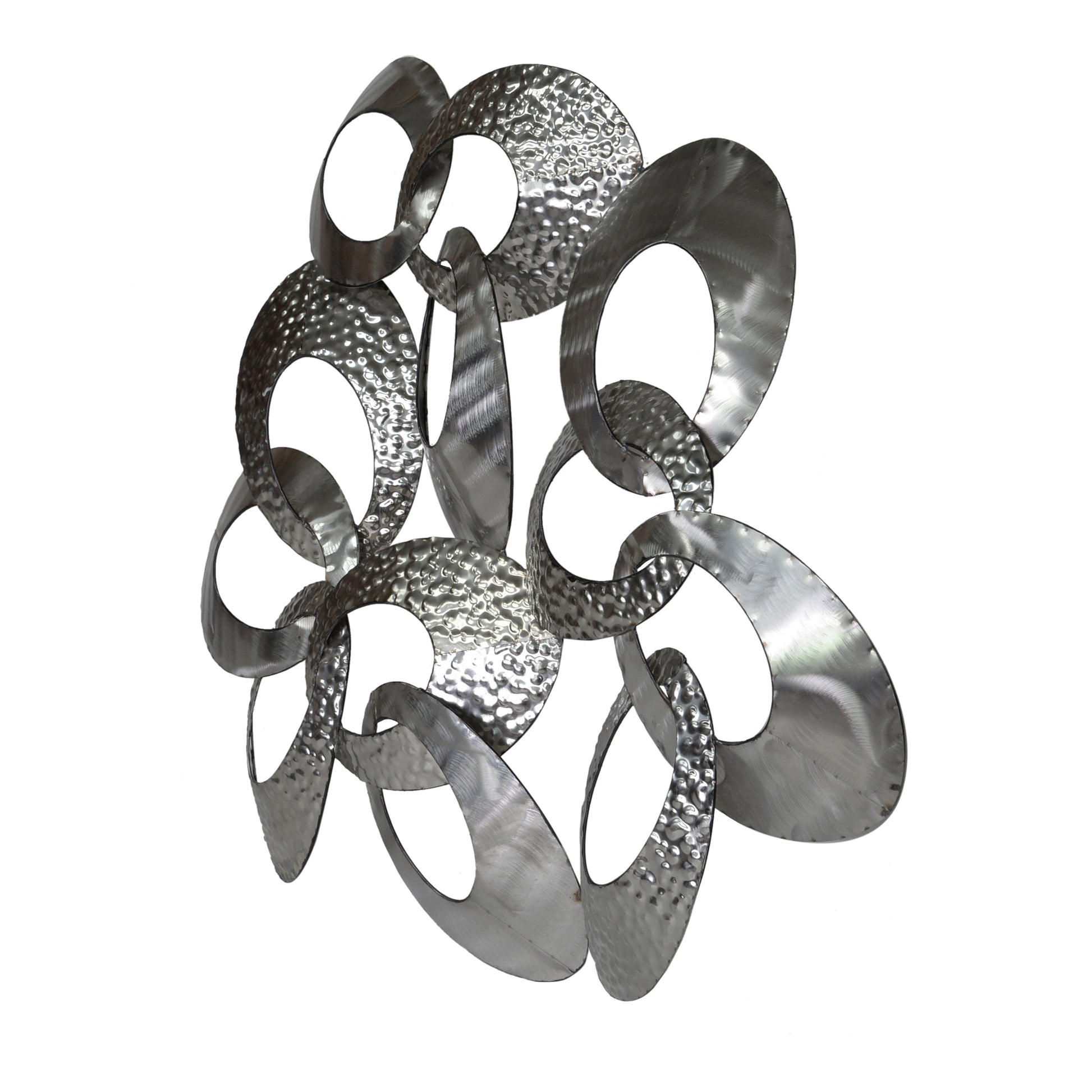 Moes Home Wall Sculptures Looped Metal Silver  Furniture