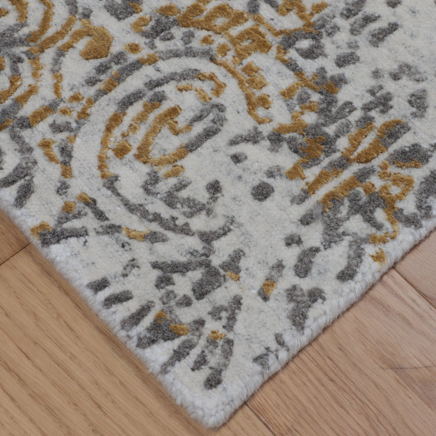 Artisan Mary Natural Gold Contemporary Knotted Rug - Rugs - Artisan - Atlanta Designer Rugs