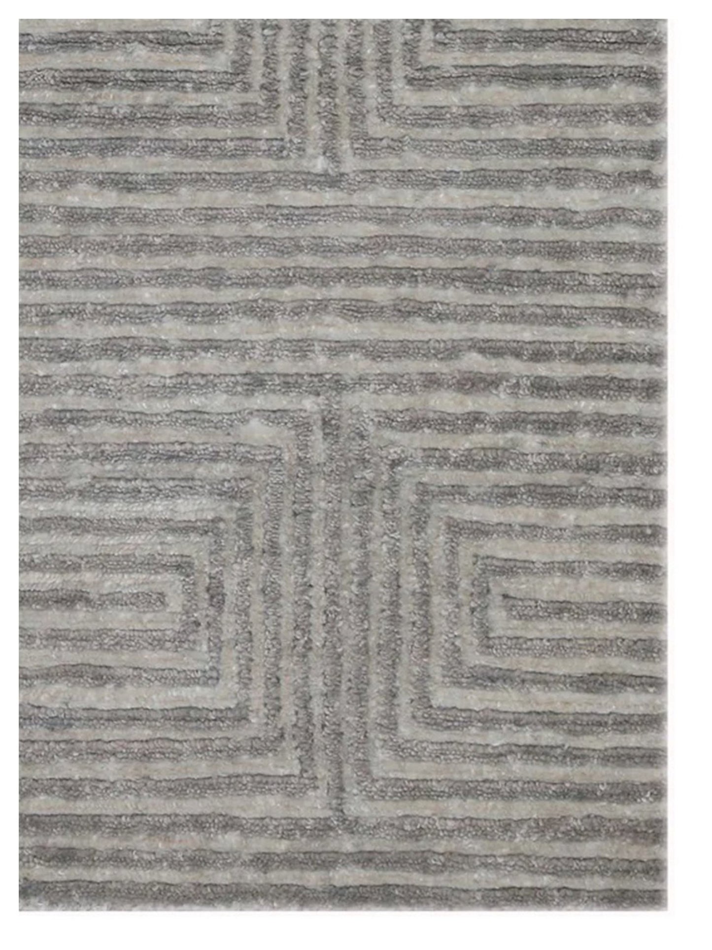 Artisan Mary Ivory Silver Contemporary Knotted Rug - Rugs - Artisan - Atlanta Designer Rugs