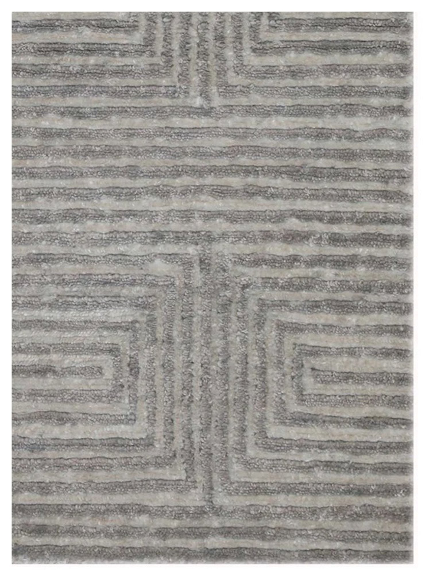 Artisan Mary Ivory Silver Contemporary Knotted Rug - Rugs - Artisan - Atlanta Designer Rugs