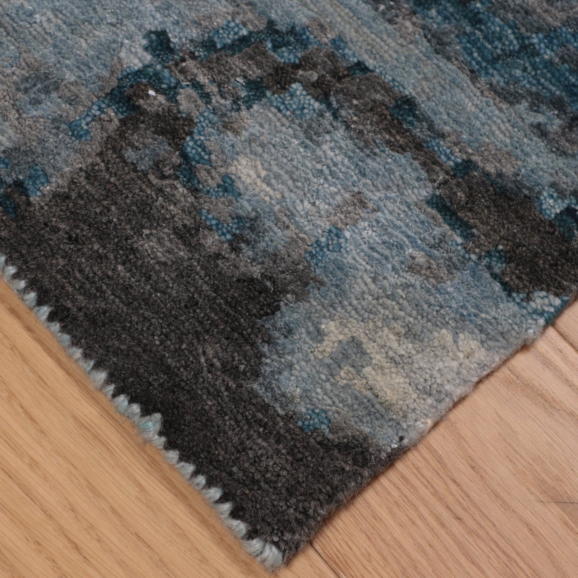 Artisan Mary Aqua Contemporary Knotted Rug - Rugs - Artisan - Atlanta Designer Rugs