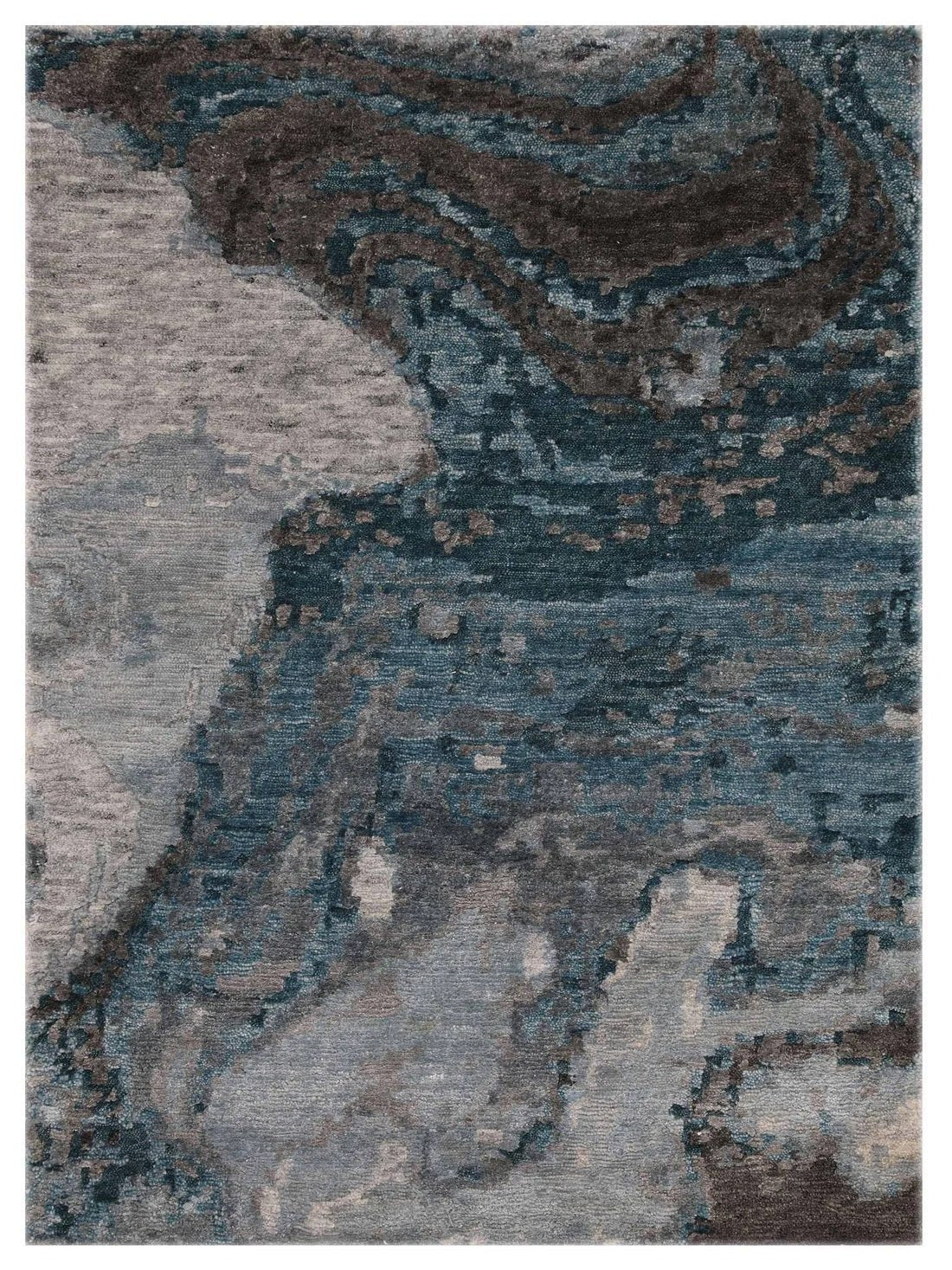 Artisan Mary Aqua Contemporary Knotted Rug - Rugs - Artisan - Atlanta Designer Rugs