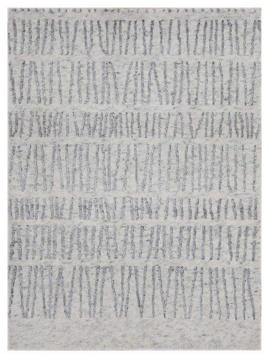 Artisan Mary Ivory Silver Contemporary Knotted Rug - Rugs - Artisan - Atlanta Designer Rugs