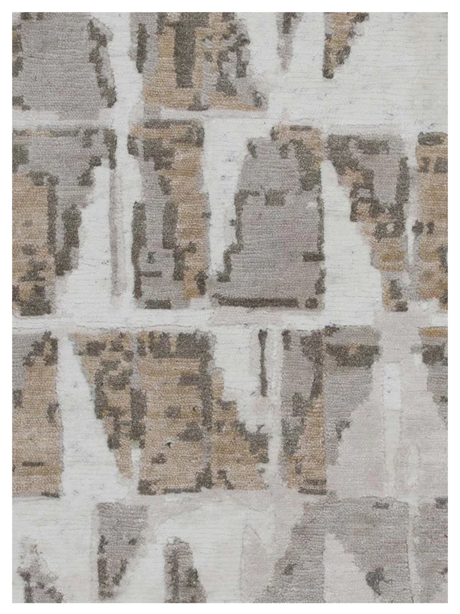 Artisan Mary Ivory Gold Contemporary Knotted Rug - Rugs - Artisan - Atlanta Designer Rugs