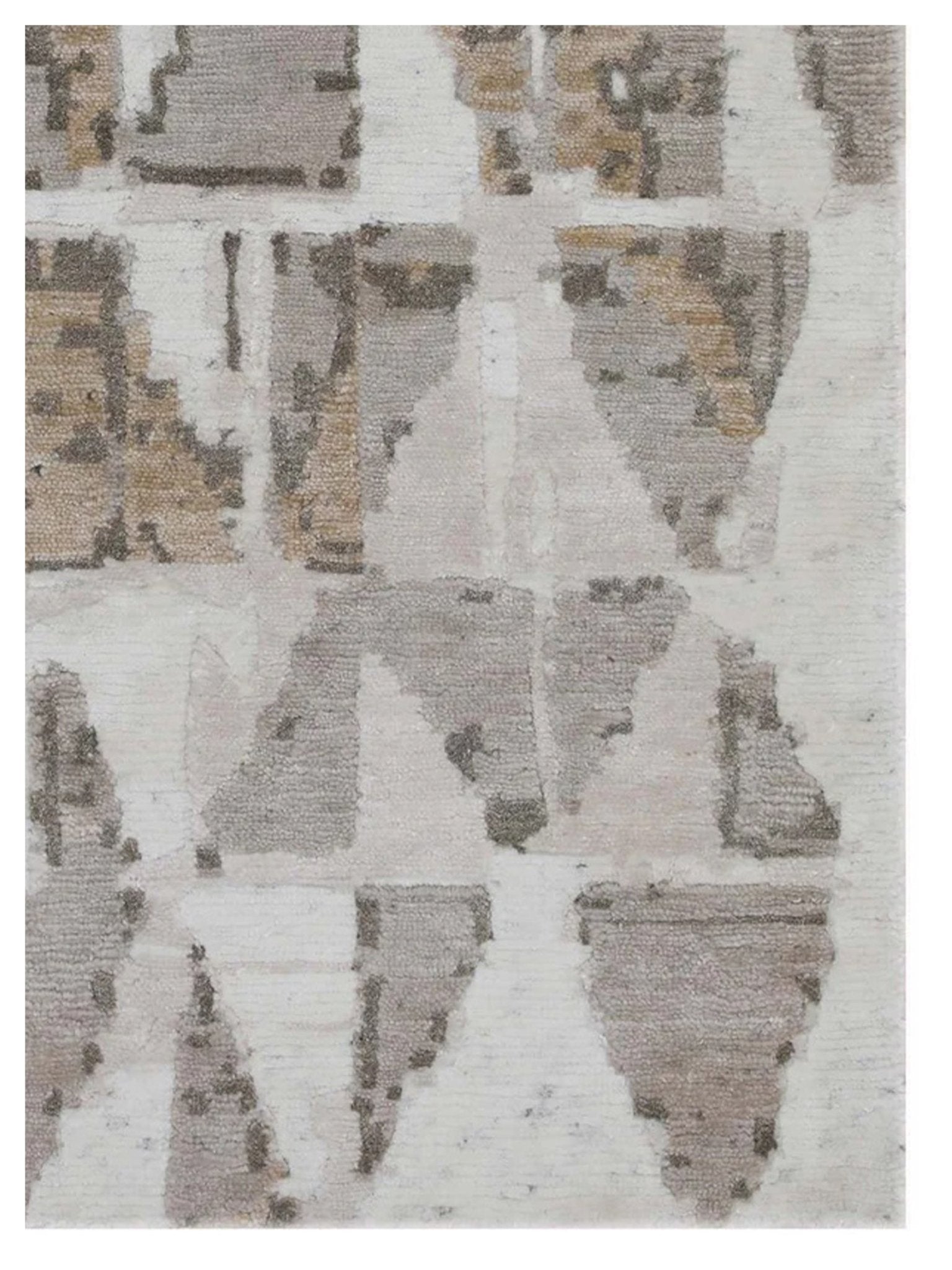 Artisan Mary Ivory Gold Contemporary Knotted Rug - Rugs - Artisan - Atlanta Designer Rugs