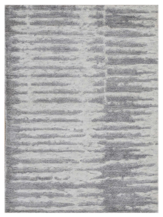 Artisan Mary Ivory Silver Contemporary Knotted Rug - Rugs - Artisan - Atlanta Designer Rugs