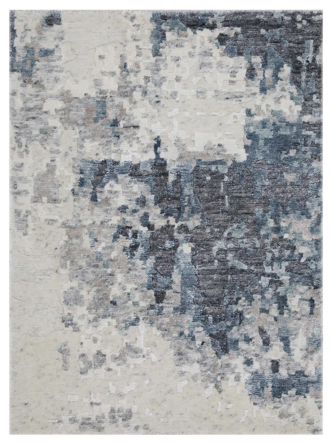 Artisan Mary Grey Ivory Contemporary Knotted Rug - Rugs - Artisan - Atlanta Designer Rugs