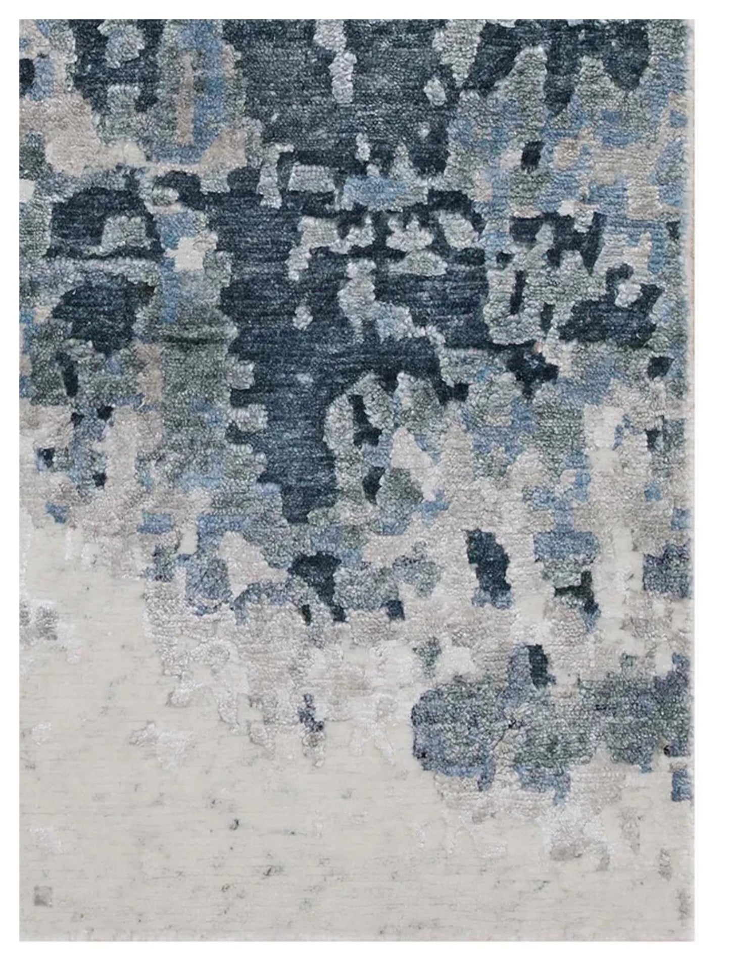 Artisan Mary Ivory Aqua Contemporary Knotted Rug - Rugs - Artisan - Atlanta Designer Rugs