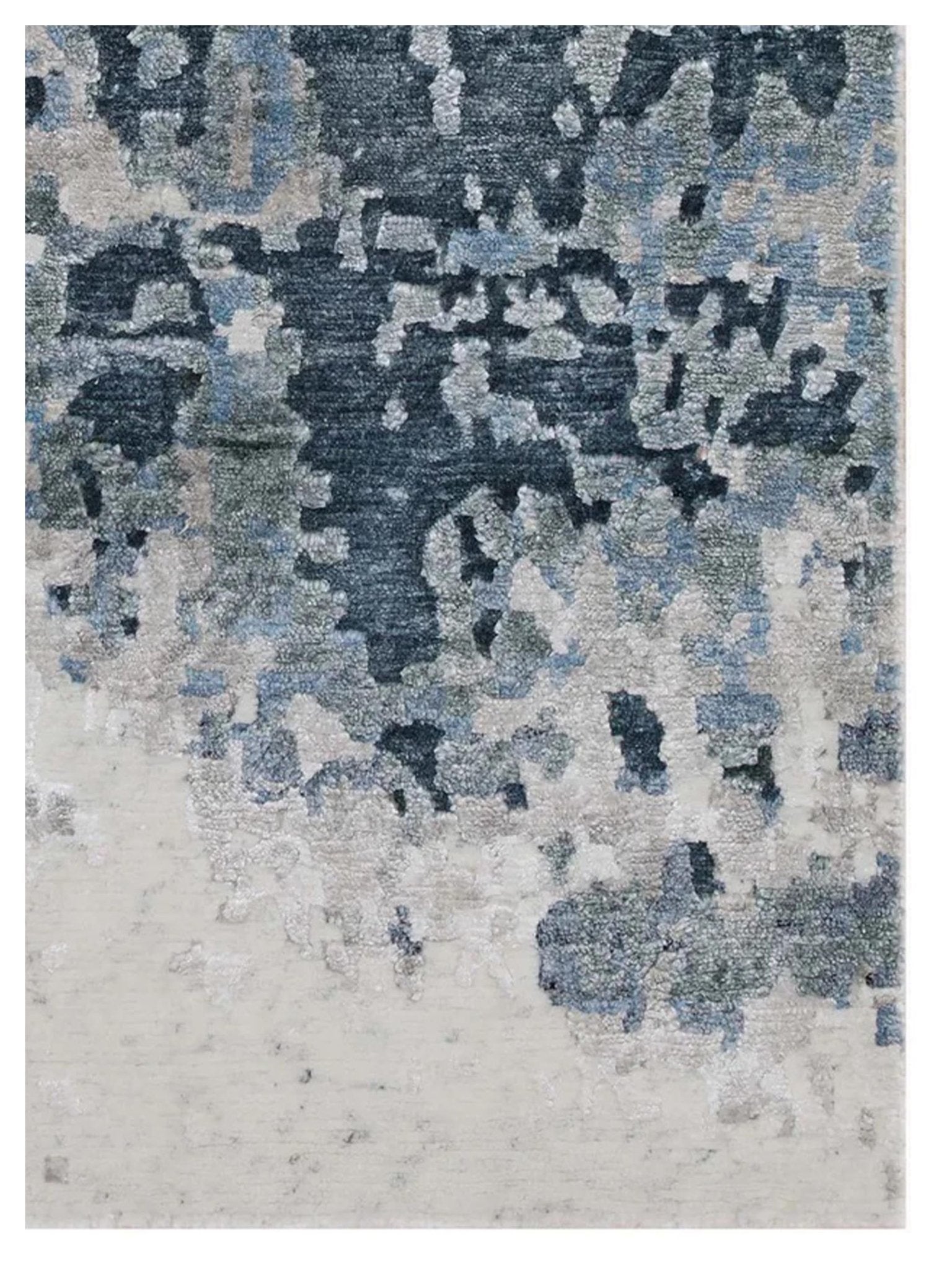 Artisan Mary Ivory Aqua Contemporary Knotted Rug - Rugs - Artisan - Atlanta Designer Rugs