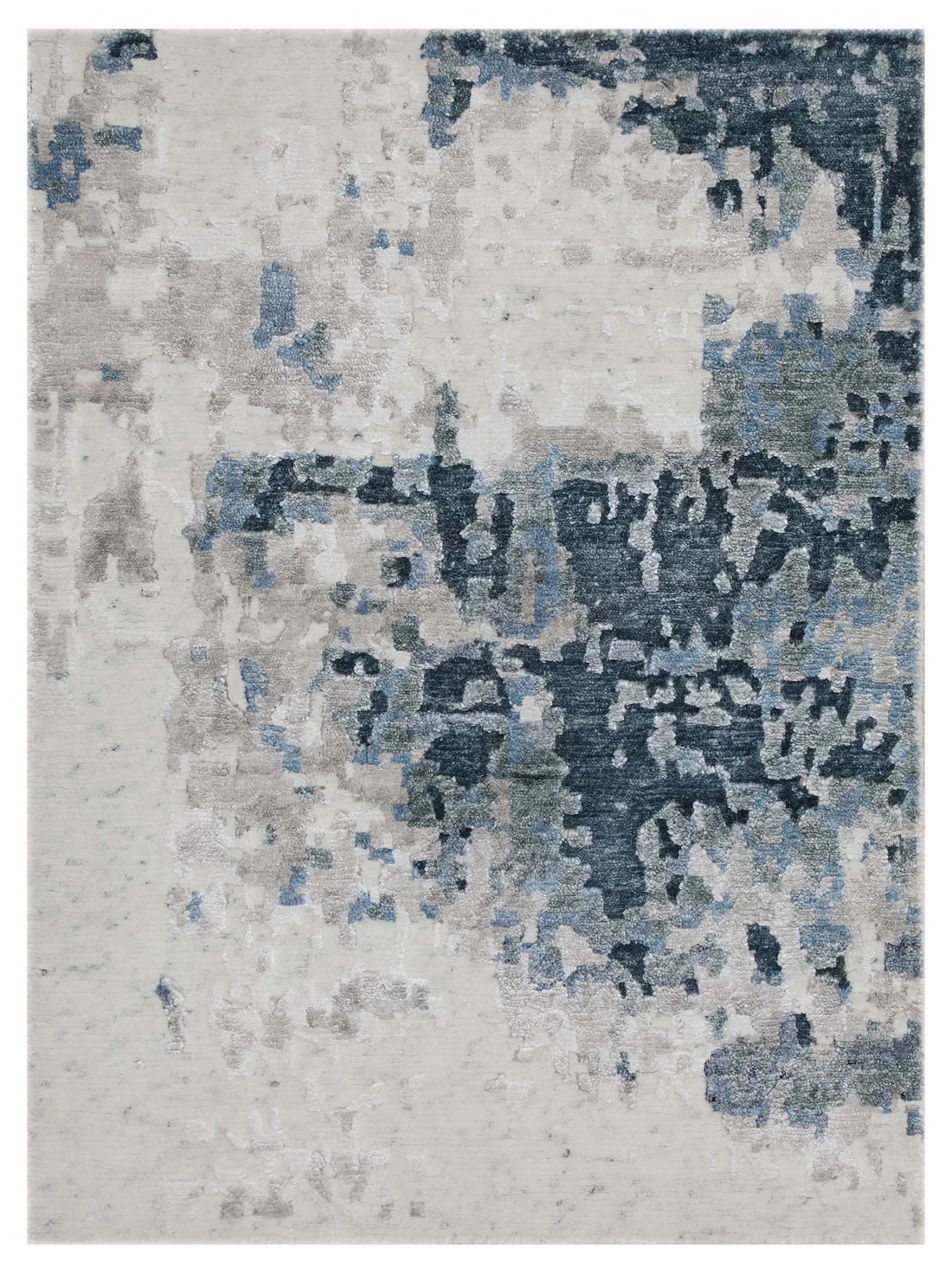 Artisan Mary Ivory Aqua Contemporary Knotted Rug - Rugs - Artisan - Atlanta Designer Rugs