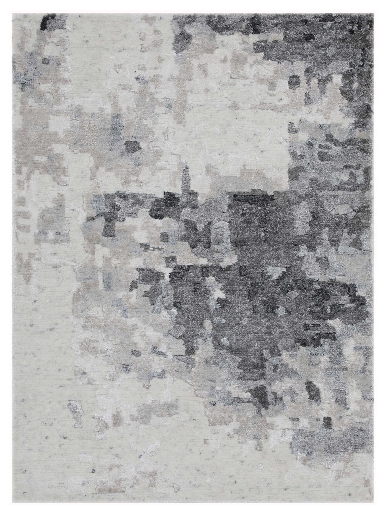 Artisan Mary Ivory Charcoal Contemporary Knotted Rug - Rugs - Artisan - Atlanta Designer Rugs