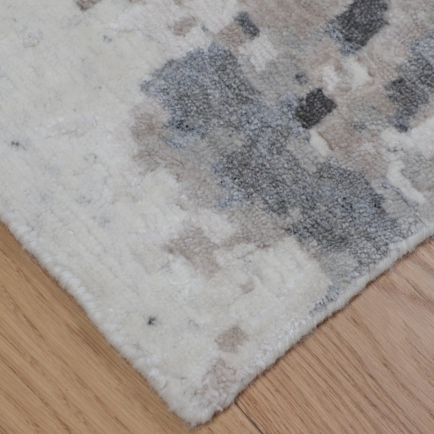 Artisan Mary Ivory Charcoal Contemporary Knotted Rug - Rugs - Artisan - Atlanta Designer Rugs