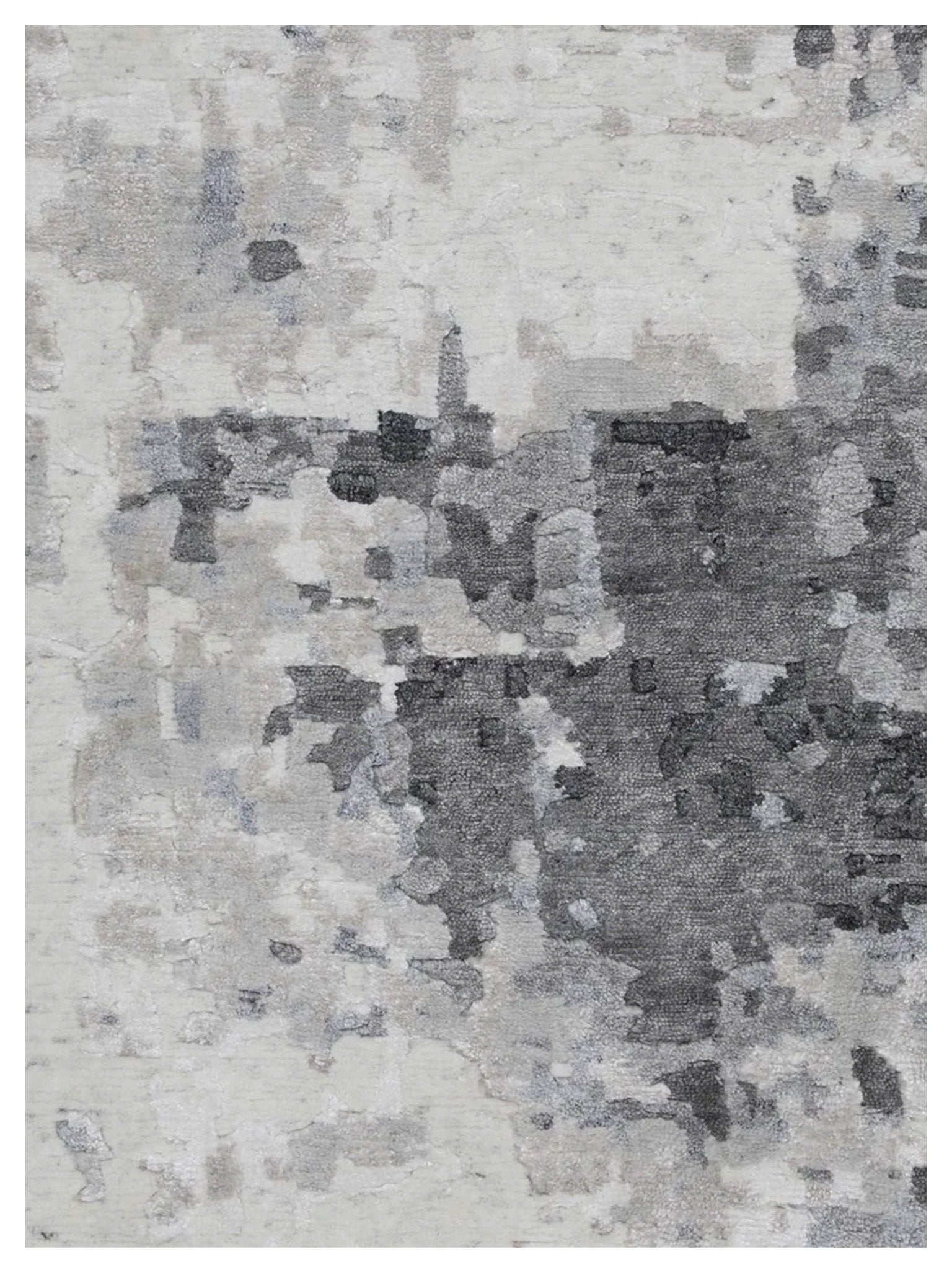 Artisan Mary Ivory Charcoal Contemporary Knotted Rug - Rugs - Artisan - Atlanta Designer Rugs