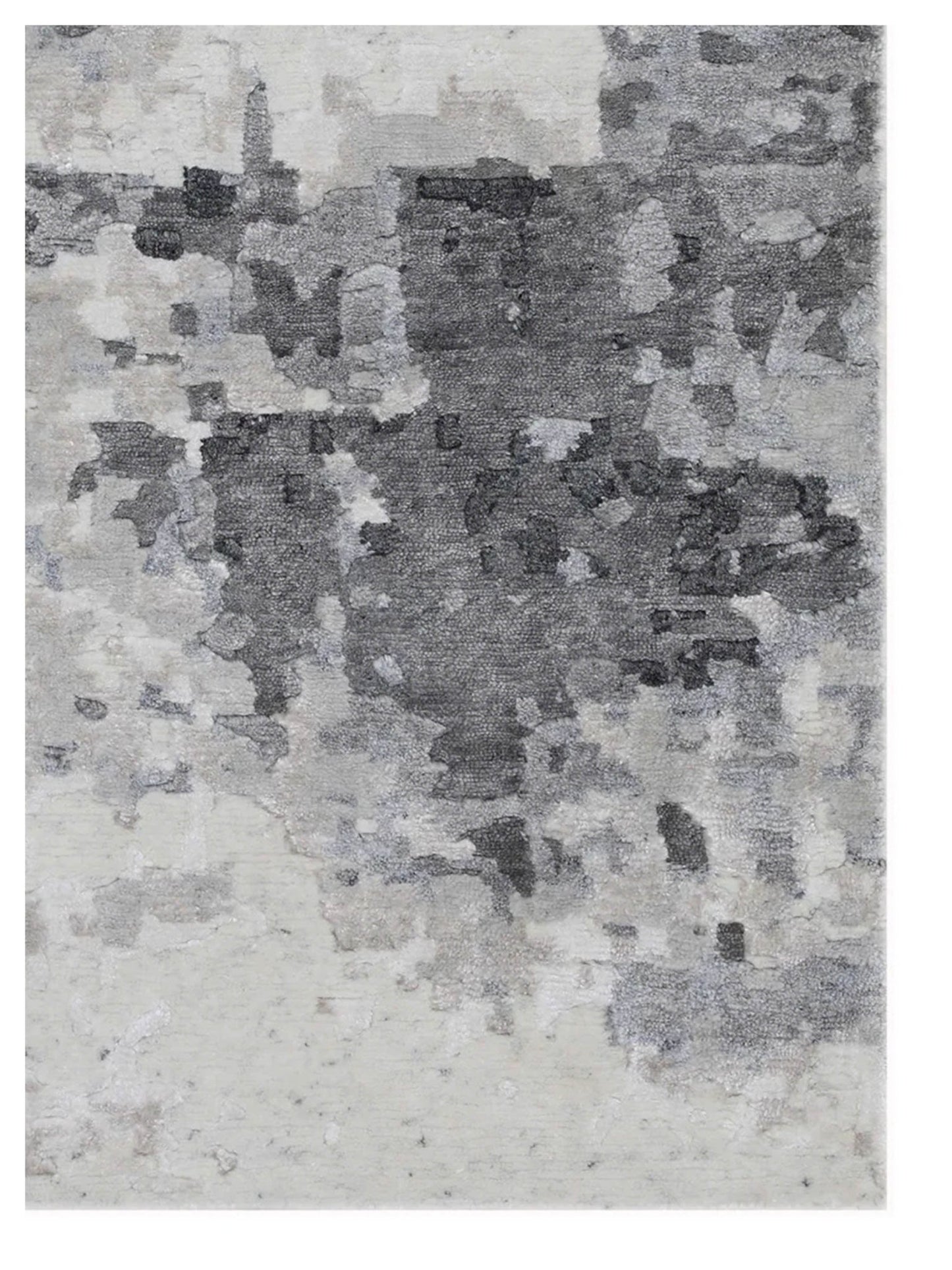 Artisan Mary Ivory Charcoal Contemporary Knotted Rug - Rugs - Artisan - Atlanta Designer Rugs