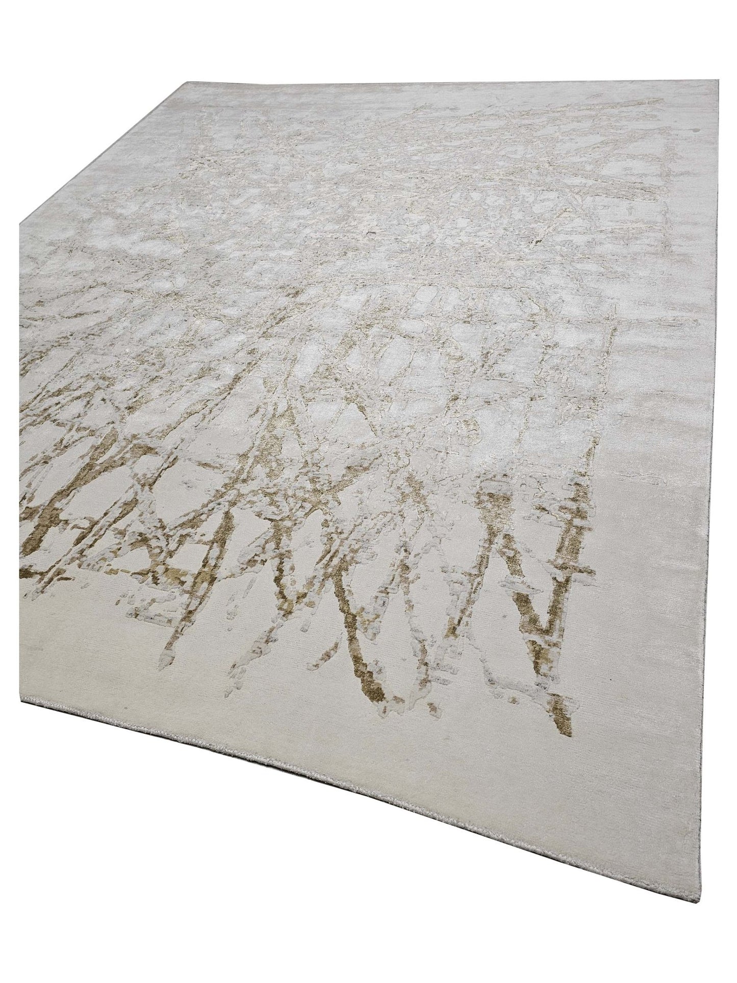 Artisan Mary Ivory Gold Contemporary Knotted Rug - Rugs - Artisan - Atlanta Designer Rugs