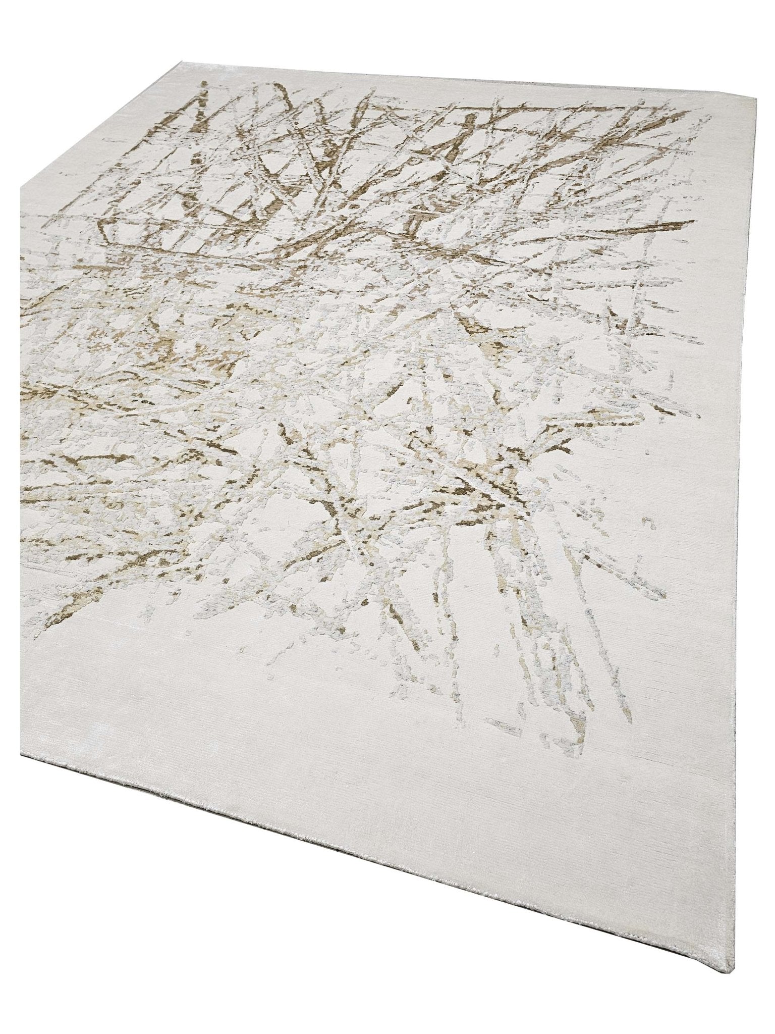 Artisan Mary Ivory Gold Contemporary Knotted Rug - Rugs - Artisan - Atlanta Designer Rugs