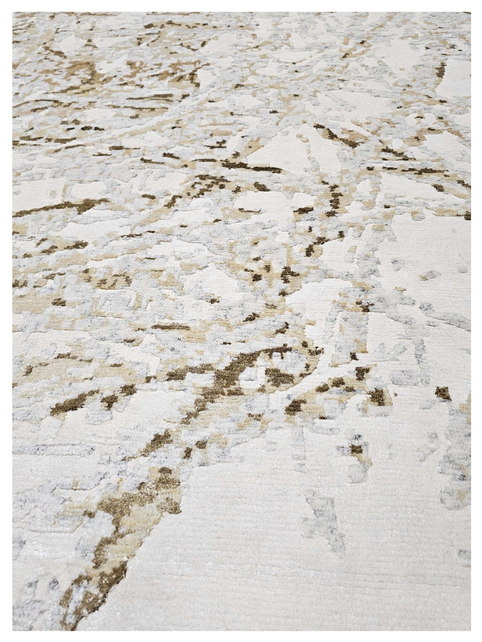 Artisan Mary Ivory Gold Contemporary Knotted Rug - Rugs - Artisan - Atlanta Designer Rugs