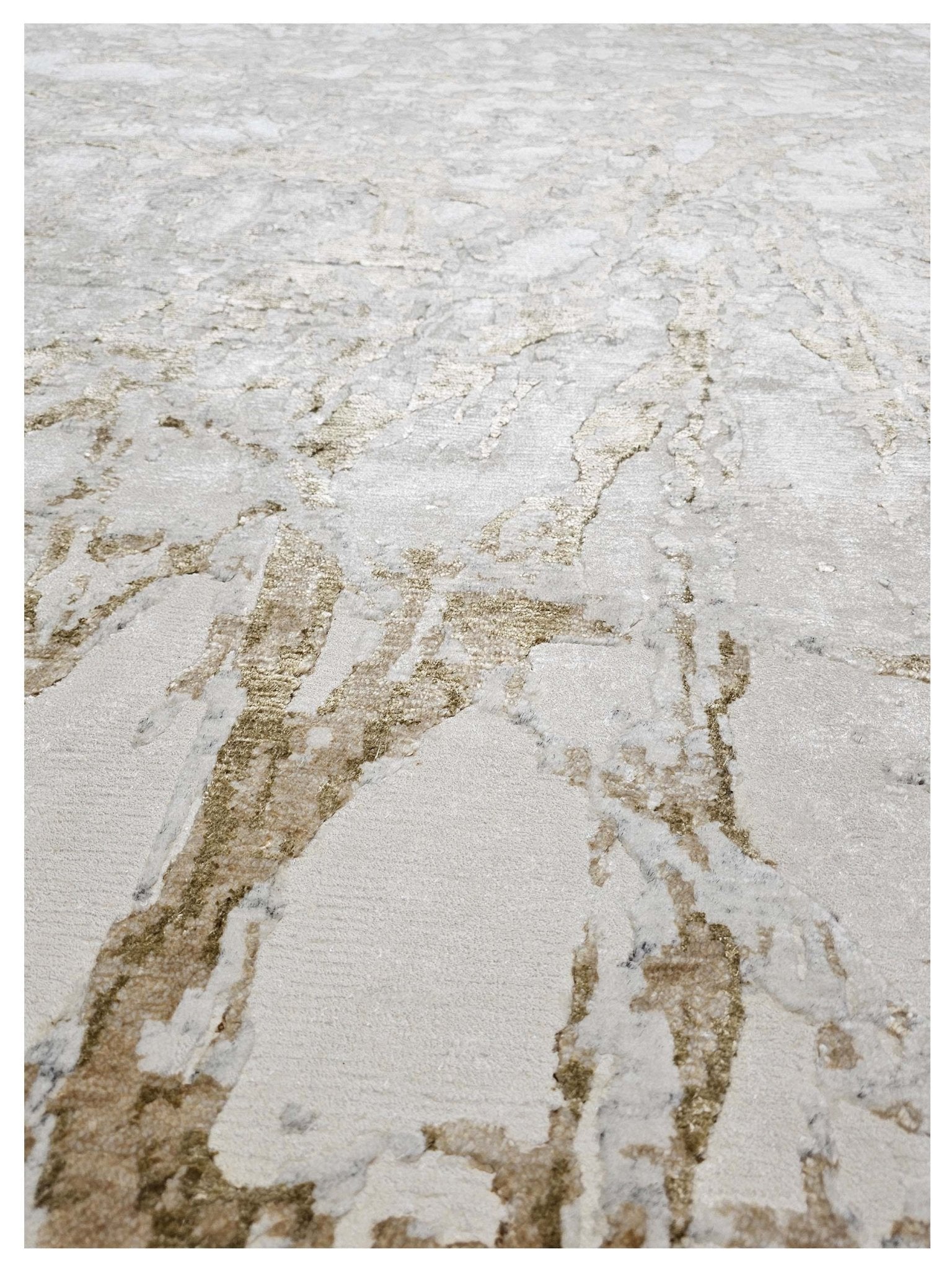 Artisan Mary Ivory Gold Contemporary Knotted Rug - Rugs - Artisan - Atlanta Designer Rugs